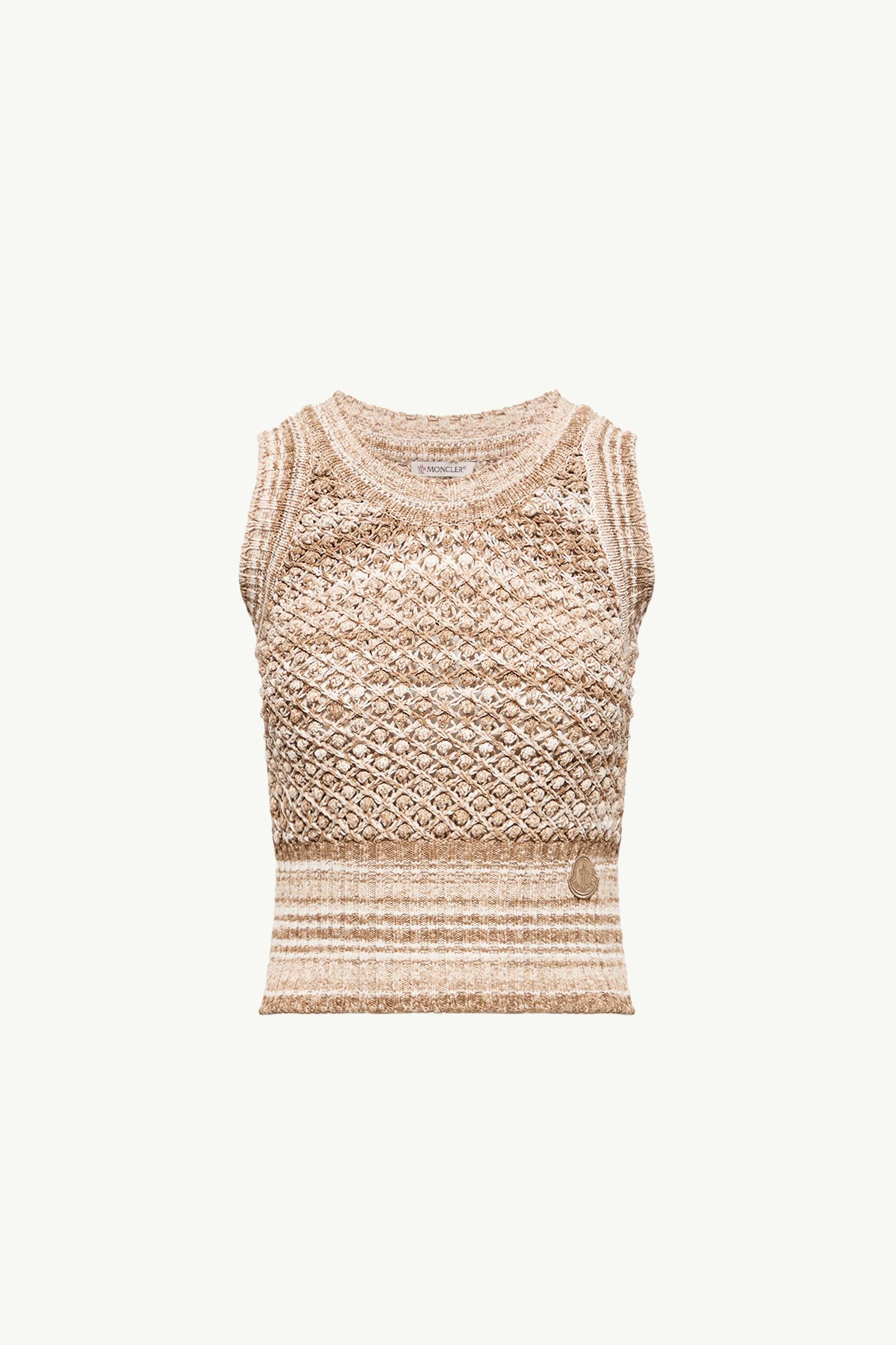 Camiseta de tirantes con rayas Mujer Beige Claro Moncler, 1 of 0