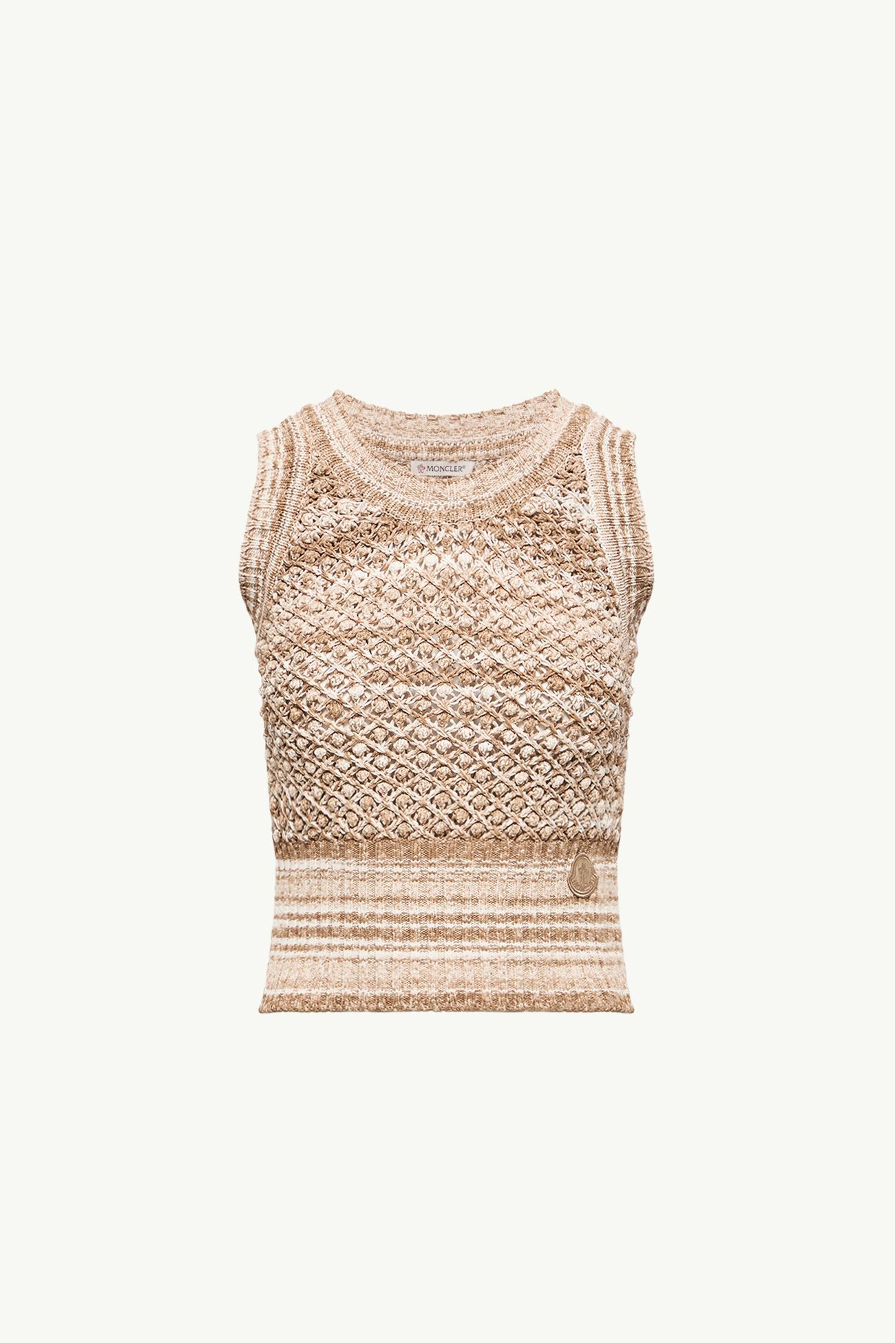 Striped Tank Top Women Light Beige Moncler 2