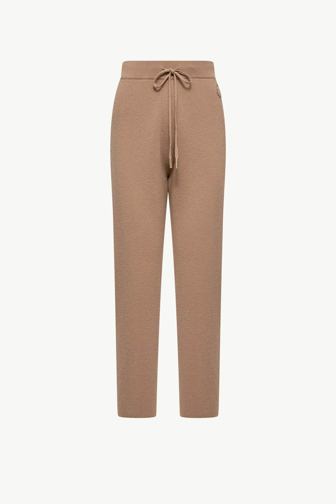 Wool & Cashmere Blend Cropped Jogging Pants Women Camel Beige Moncler 2