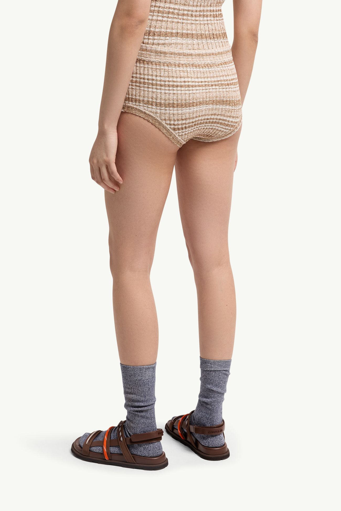 Minishorts a rayas Mujer Beige Claro Moncler 4