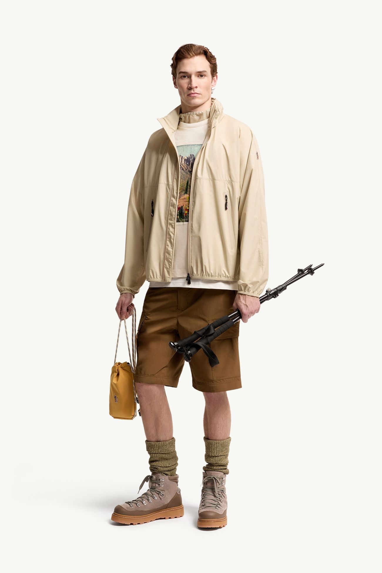 Chaqueta con capucha plegable Moder Hombre Beige Claro Moncler 0