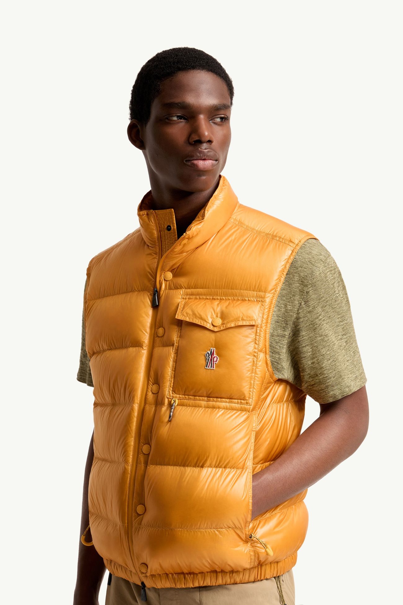 Uychi Packable Down Gilet Men Yellow Moncler 5