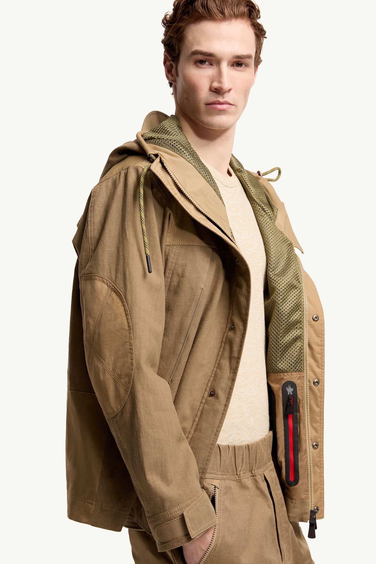 Chaqueta con capucha de lino Givors Hombre Marrón claro Moncler 5