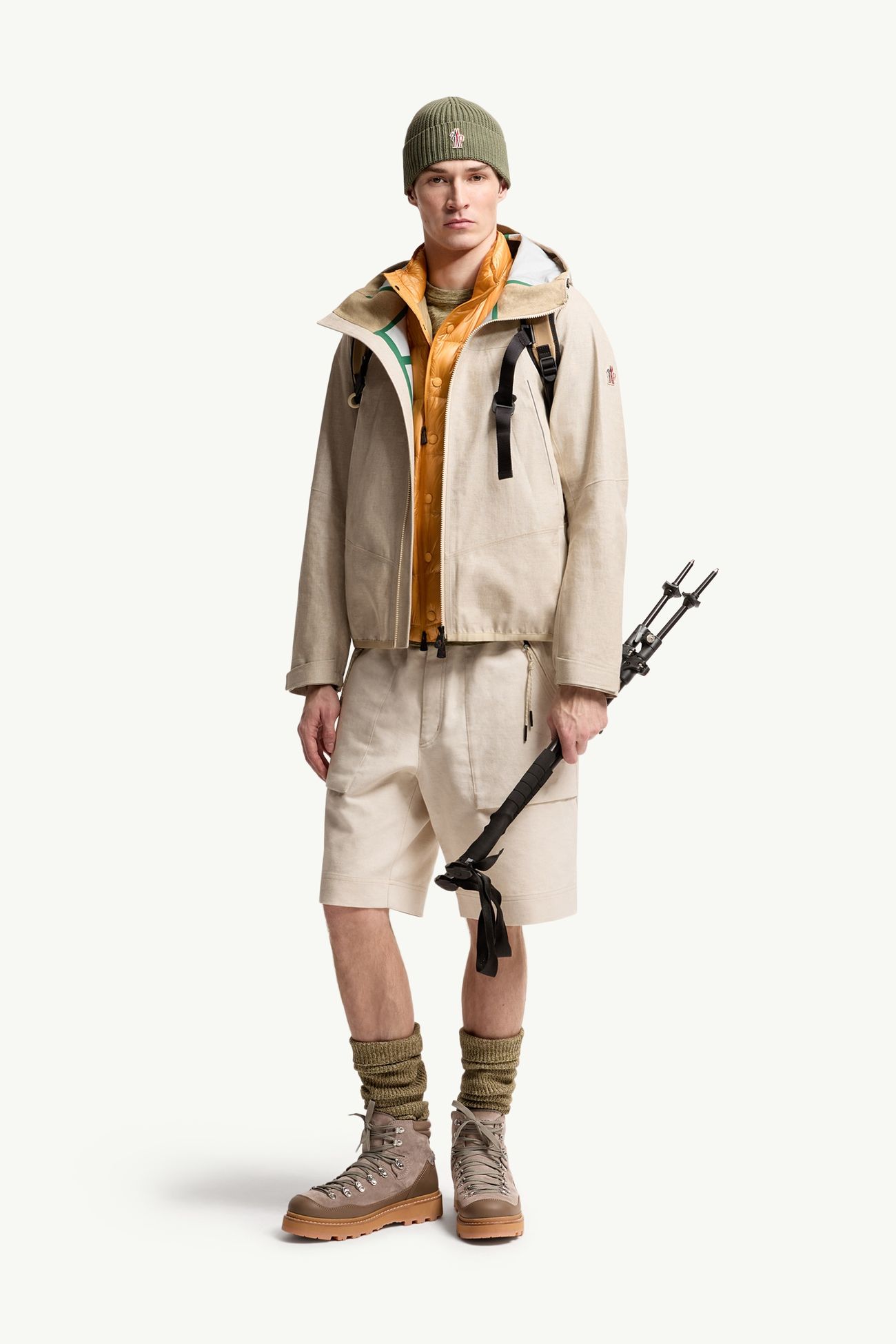 Blagnac Kapuzenjacke aus Leinen Herren Grau Beige Moncler 0