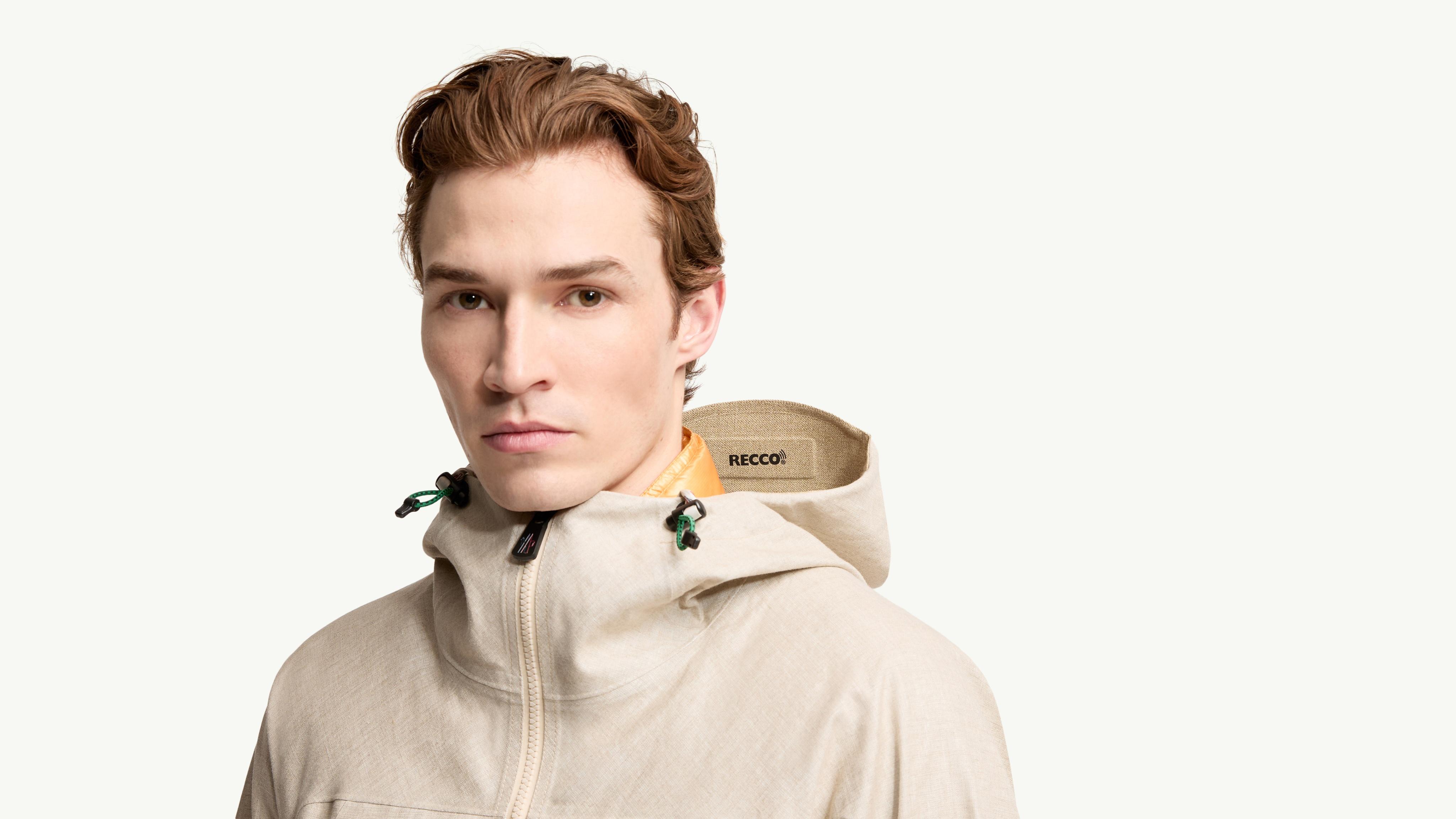 Grey Beige Blagnac Linen Hooded Jacket - Windbreakers & Raincoats