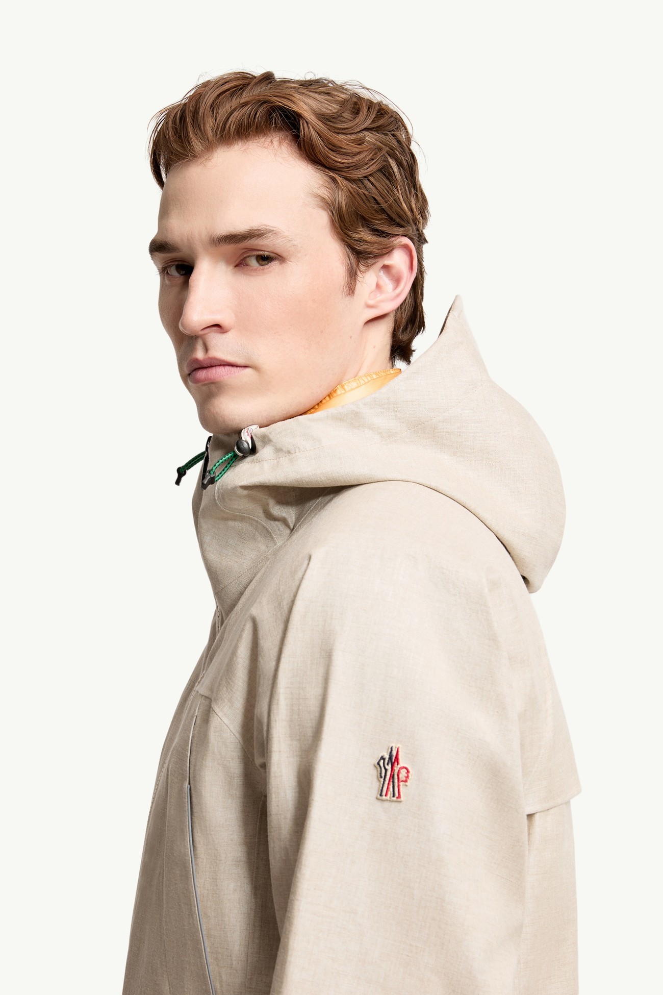 Blagnac Linen Hooded Jacket Men Grey   Beige Moncler 1