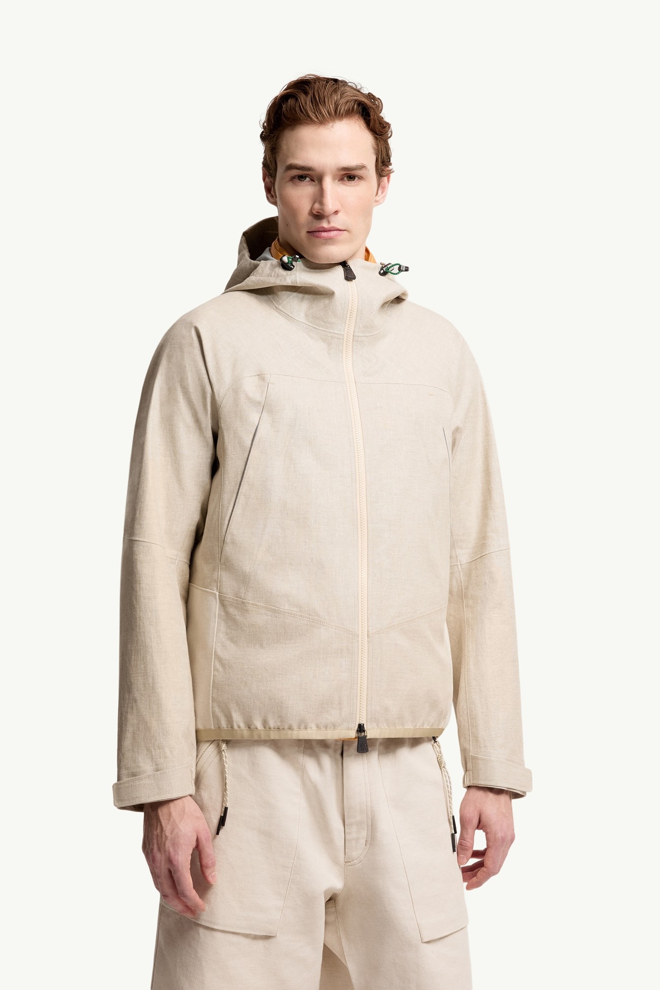 Blagnac Linen Hooded Jacket Men Gray  Beige Moncler 3