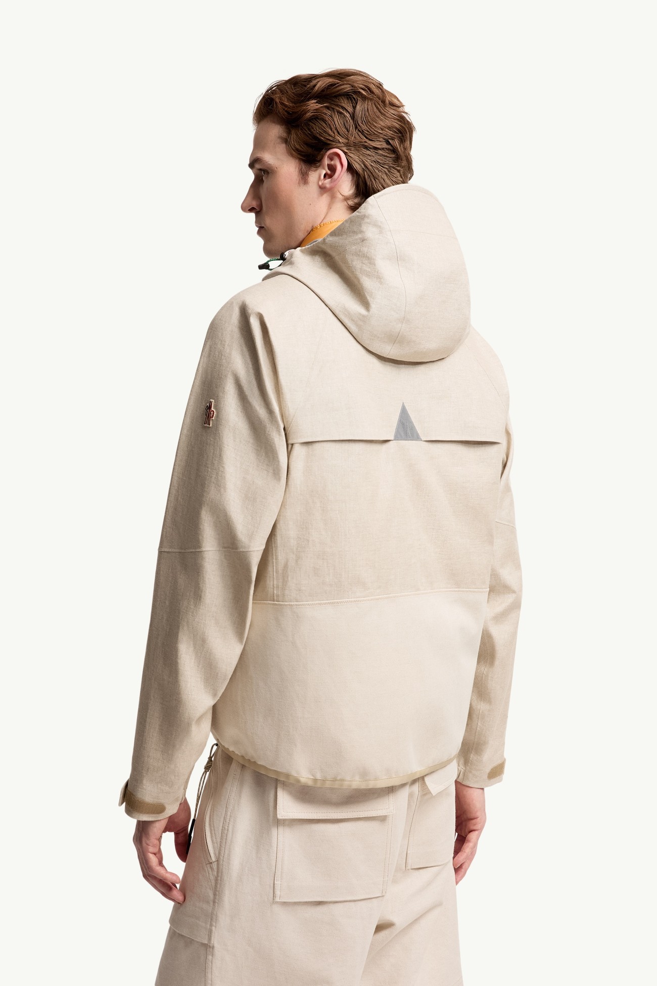 Giacca con cappuccio in lino Blagnac Uomo Grigio Beige Moncler 4