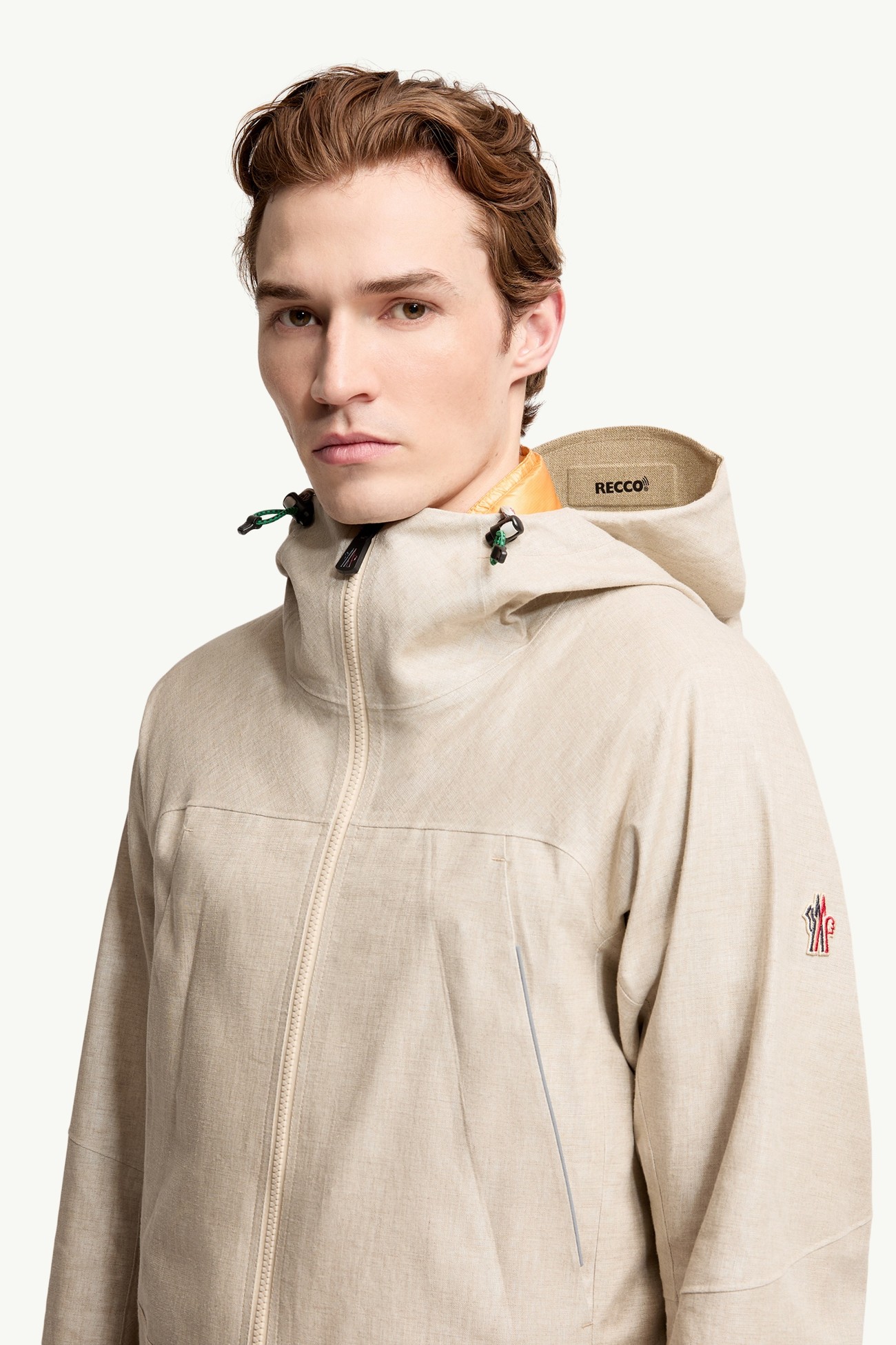 Blagnac Linen Hooded Jacket Men Gray  Beige Moncler 5