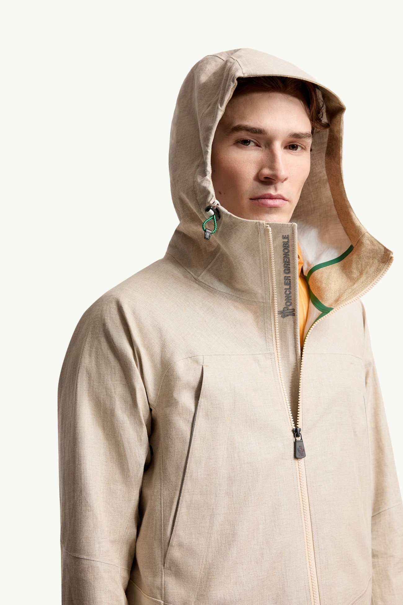 Blagnac Linen Hooded Jacket Men Gray  Beige Moncler 6