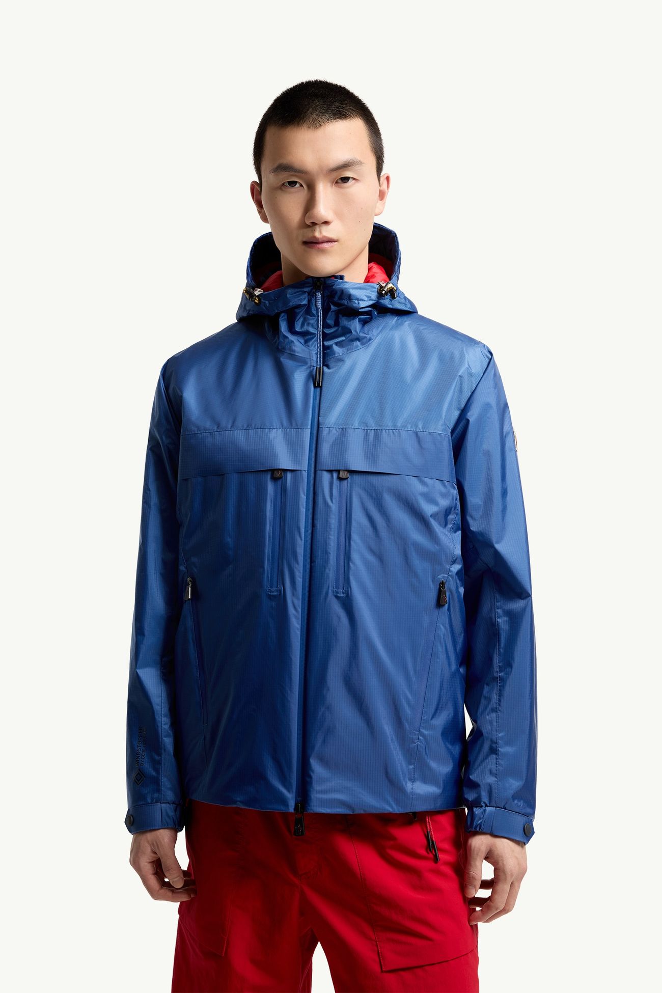 Thurn Windstopper® kurze Daunenjacke mit Kapuze Herren Royalblau Moncler 3