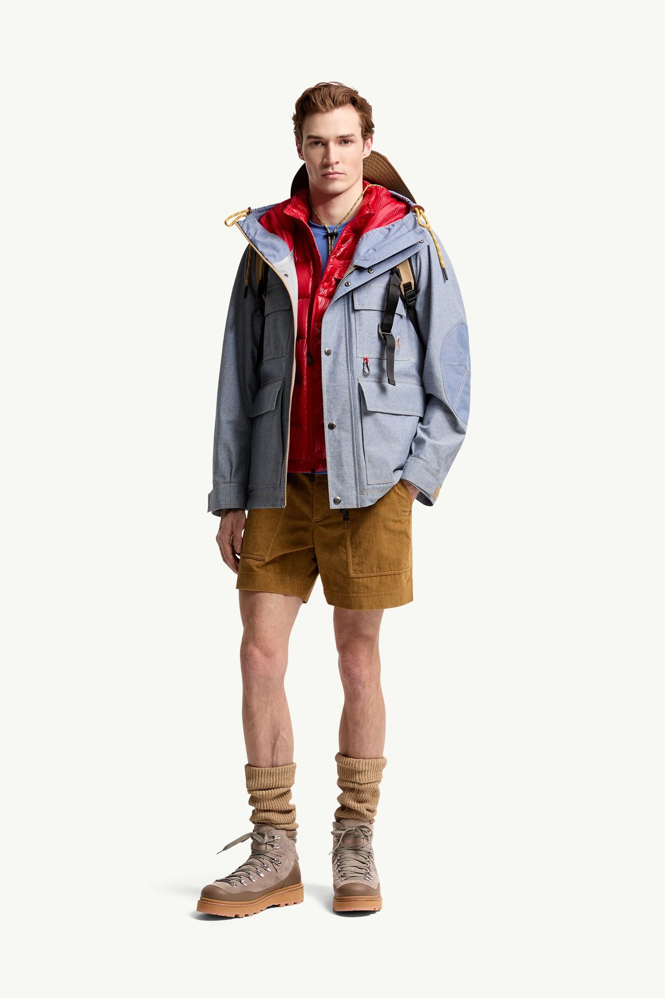 Ajaccio Chambray Hooded Field Jacket Men Light Blue Moncler 0