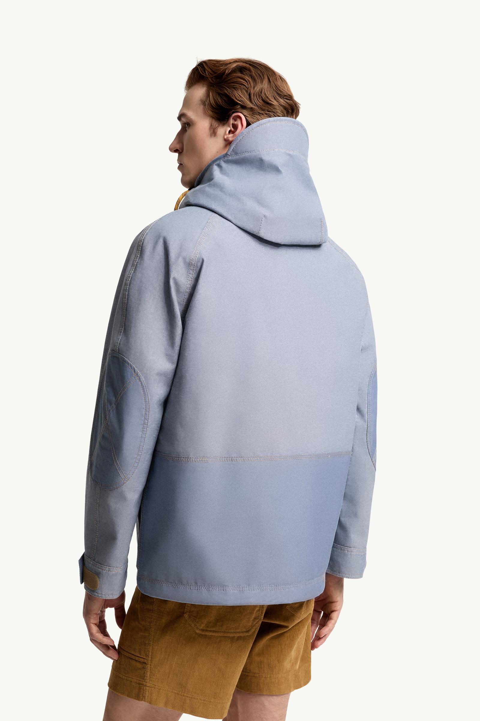 Light Blue Ajaccio Chambray Hooded Field Jacket - Windbreakers