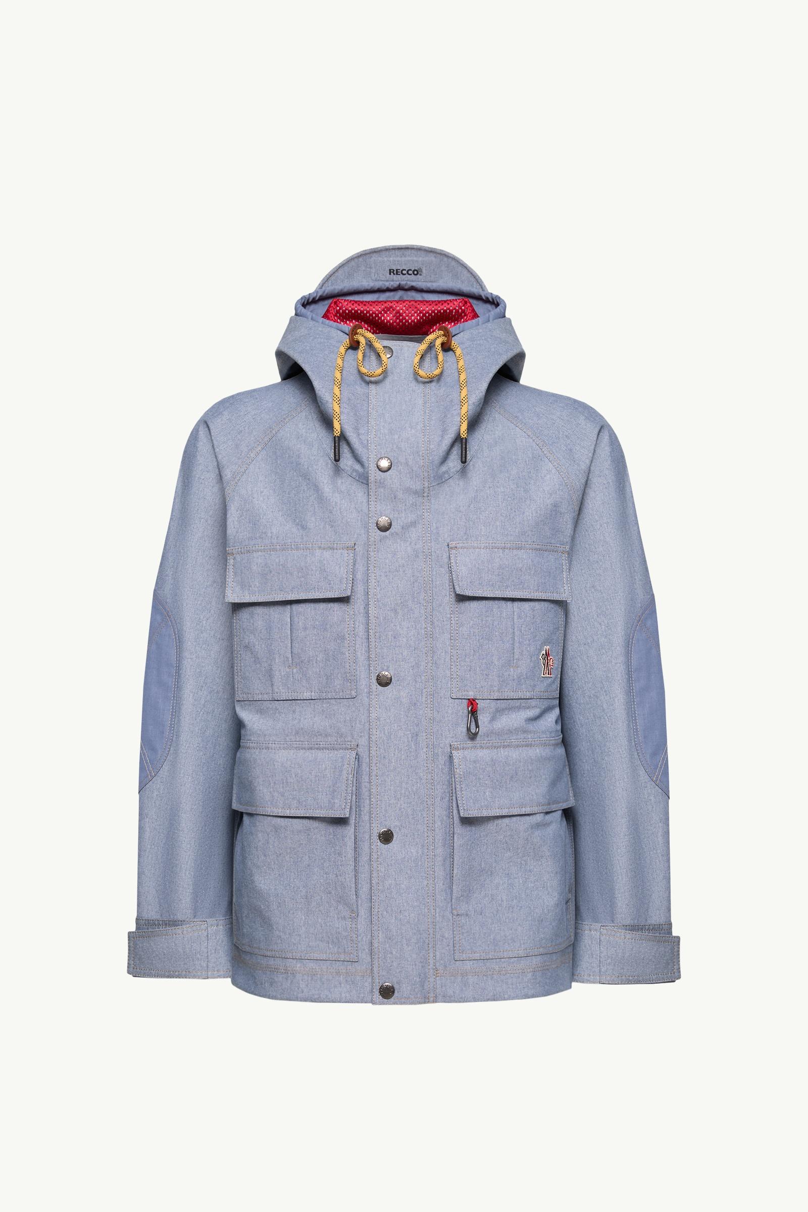 Light Blue Ajaccio Chambray Hooded Field Jacket - Windbreakers