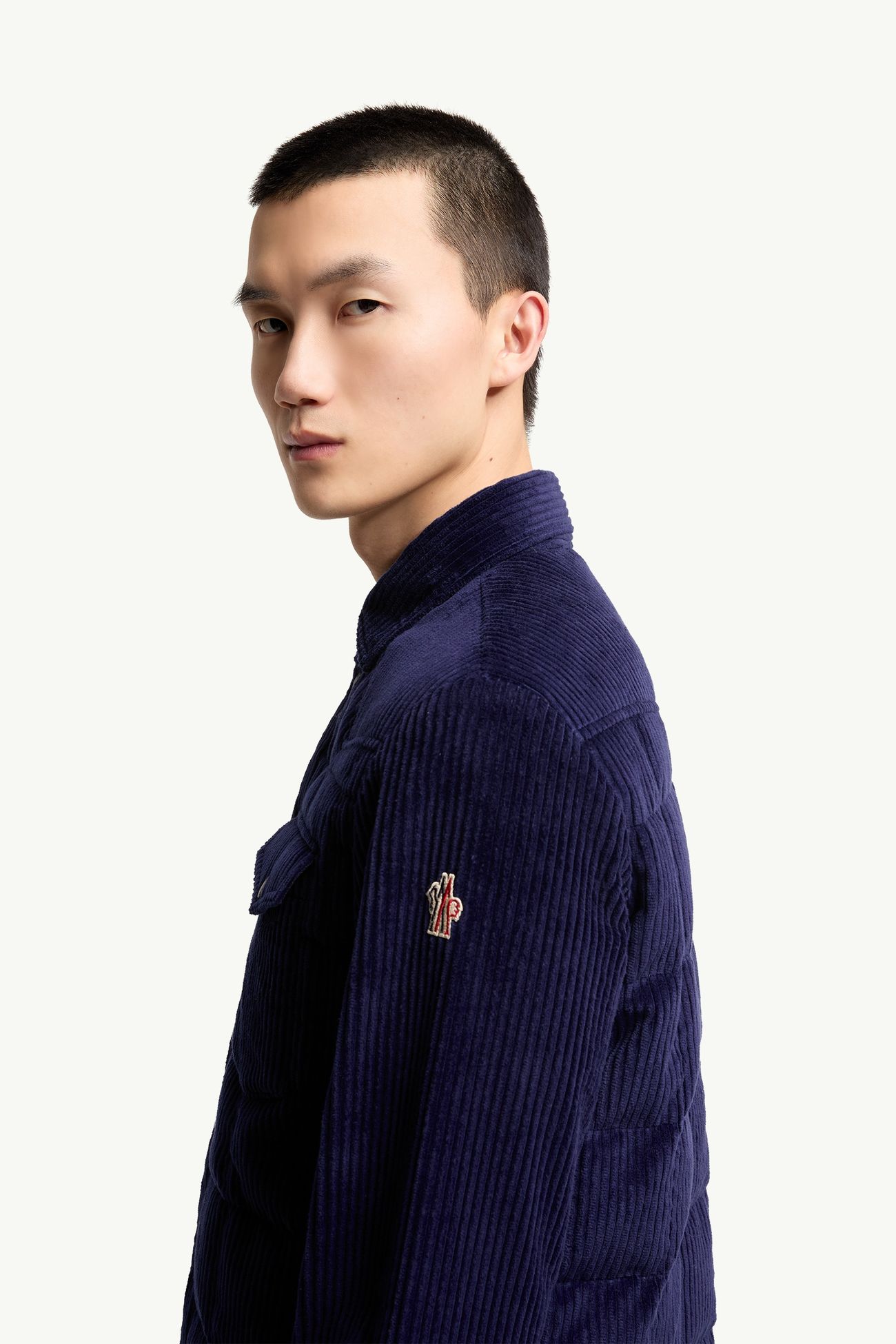 Gelt Corduroy Down Shirt Jacket Men Navy Blue Moncler 1