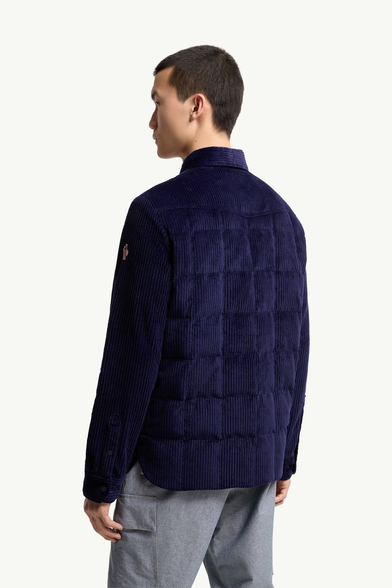 Chaqueta camisera con plumón de pana Gelt Hombre Azul marino Moncler 4