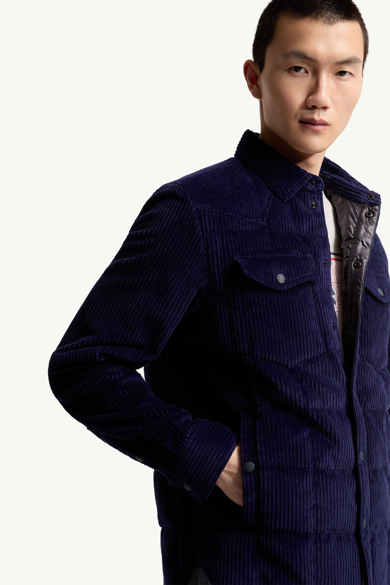 Gelt男士羽绒衬衫式夹克外套 男士 海军蓝色 Moncler 5