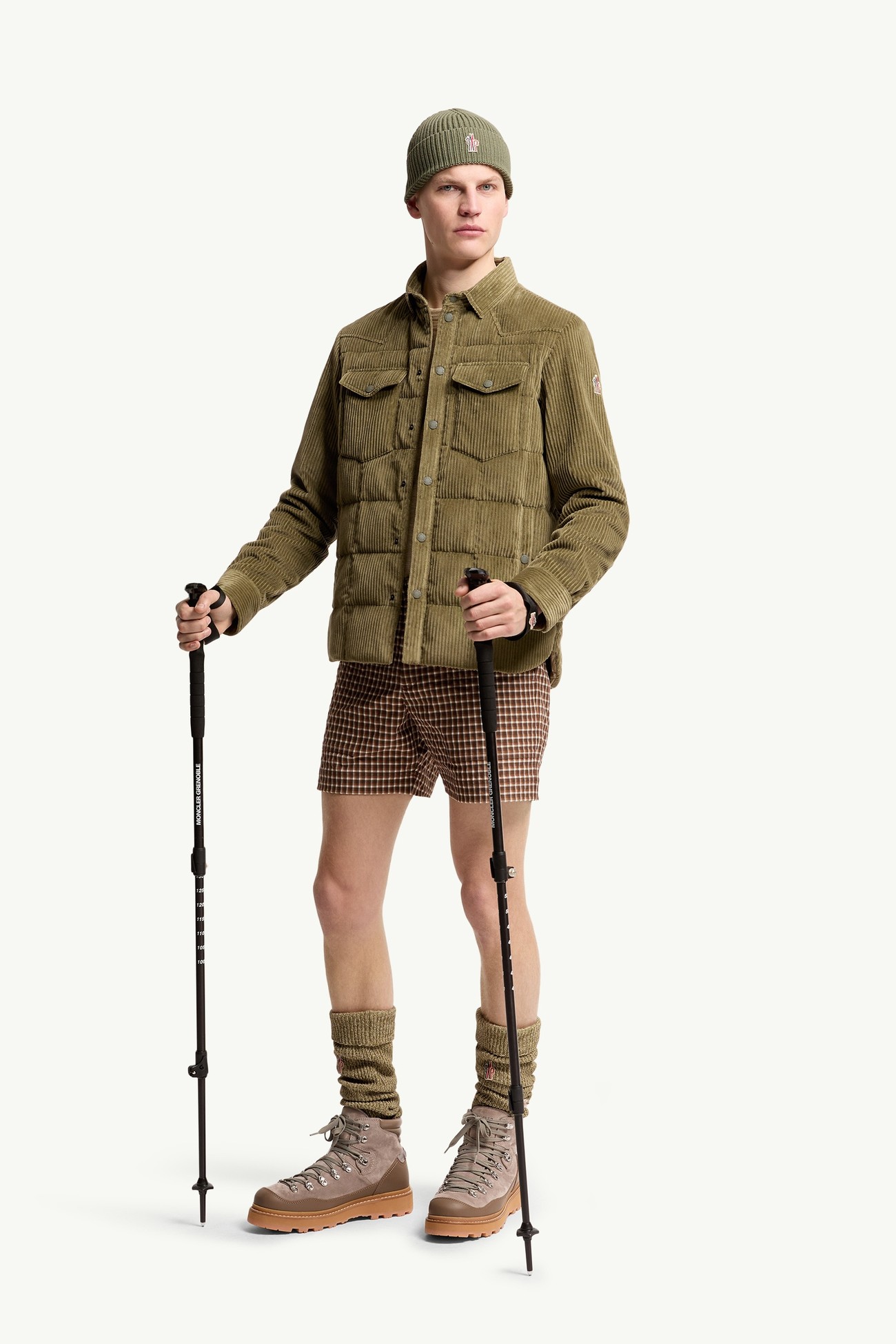 Gelt Corduroy Down Shirt Jacket Men Olive Green Moncler 0