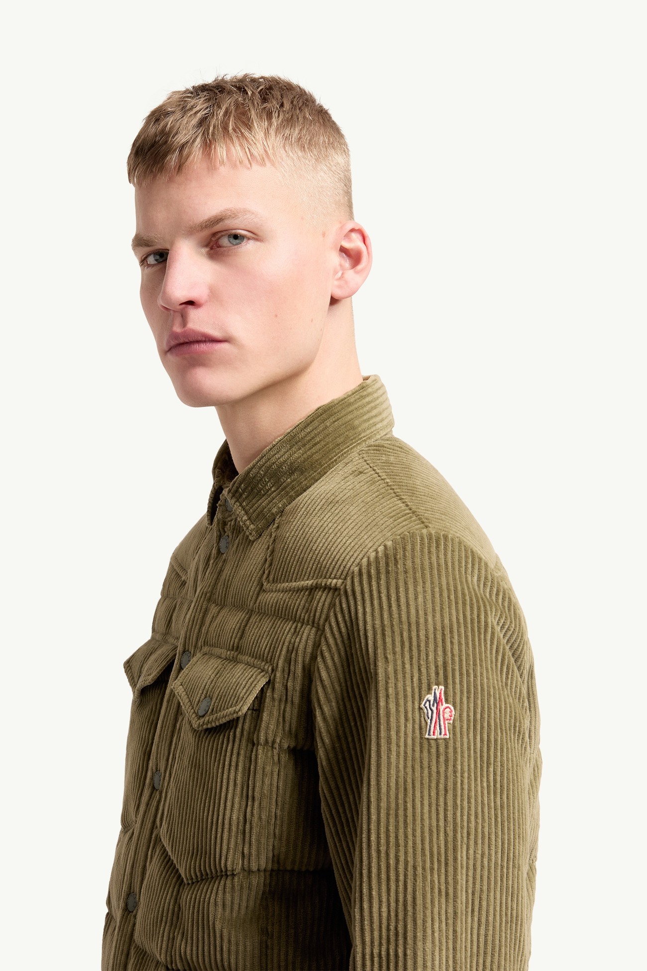 Doudoune-chemise Gelt côtelée Hommes Vert Olive Moncler 1