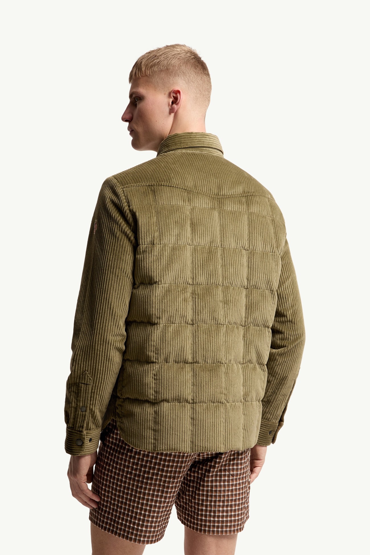 Gelt Corduroy Down Shirt Jacket Men Olive Green Moncler 4