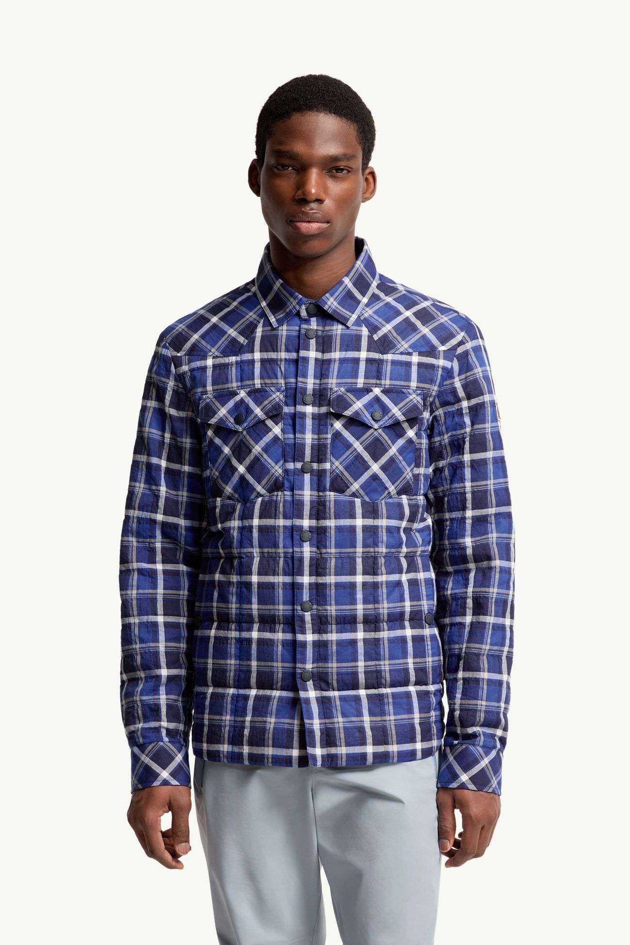 Giacca camicia Gelt in misto cotone a quadri Uomo Nero & Blu Moncler 3