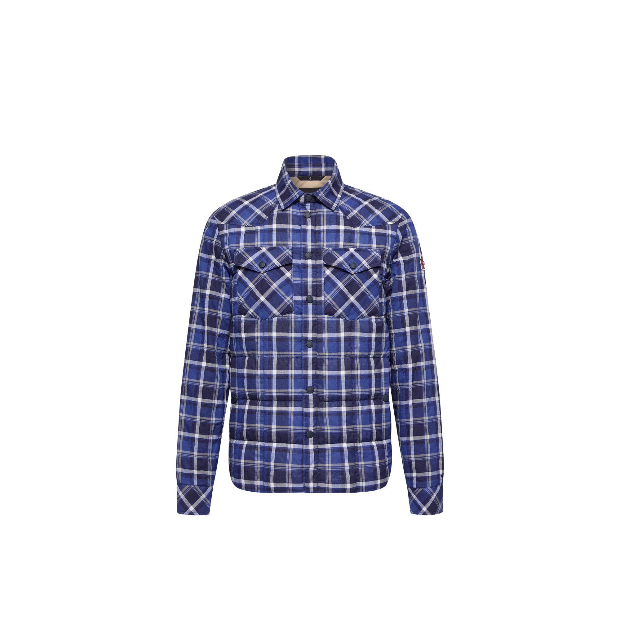 Grenoble    Gelt Check Cotton Blend Down Shirt Jacket for Men, Size: 38