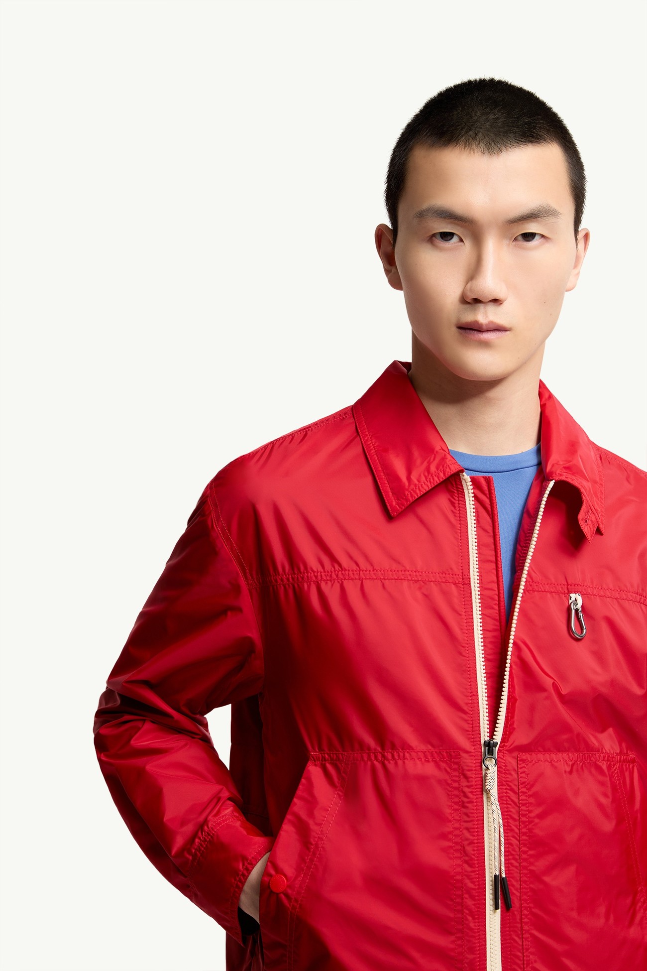 Brive男士可折叠衬衫式夹克外套 男士 红色 Moncler 7