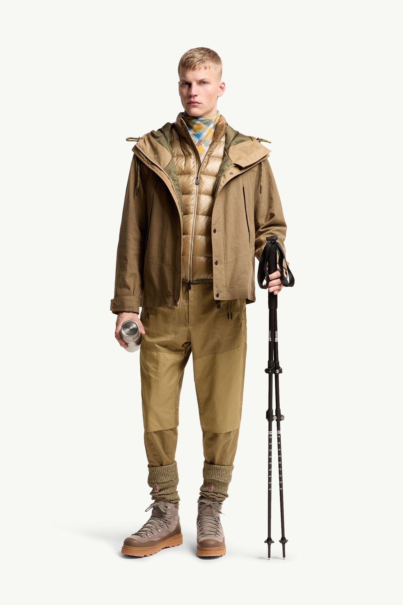 Linen Jogging Pants Men Light Brown Moncler 0