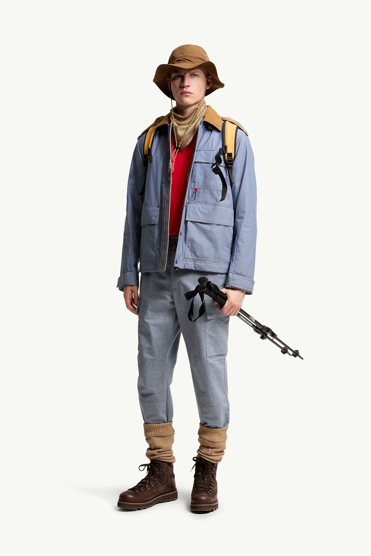 Joggers in chambray Uomo Celeste Moncler 0