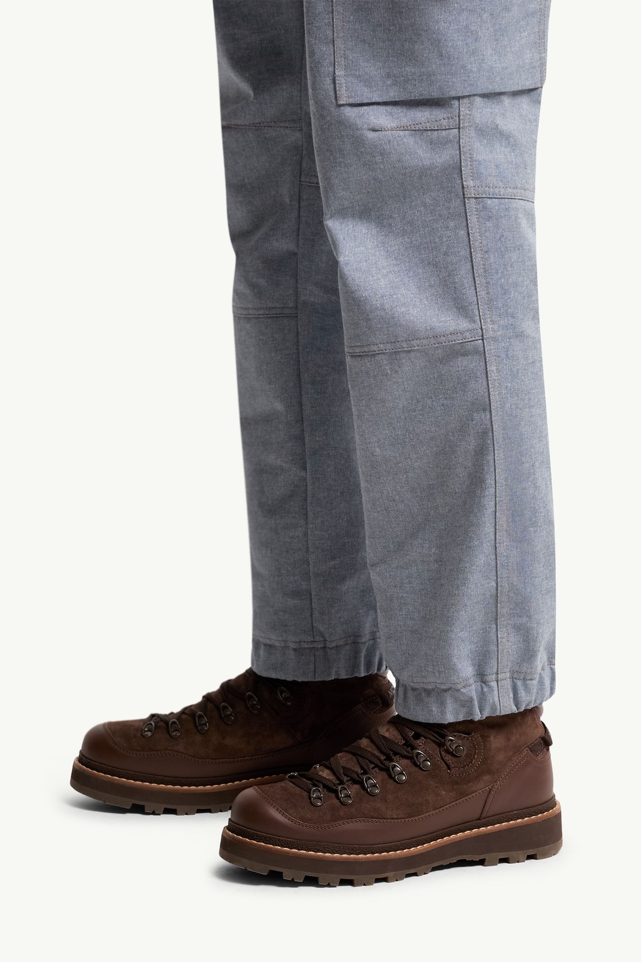 Chambray Jogging Pants Men Light Blue Moncler 1