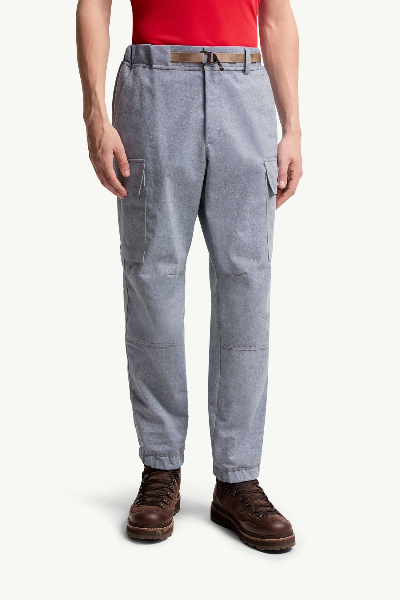 Pantalon de survêtement en chambray Hommes Bleu clair Moncler 3