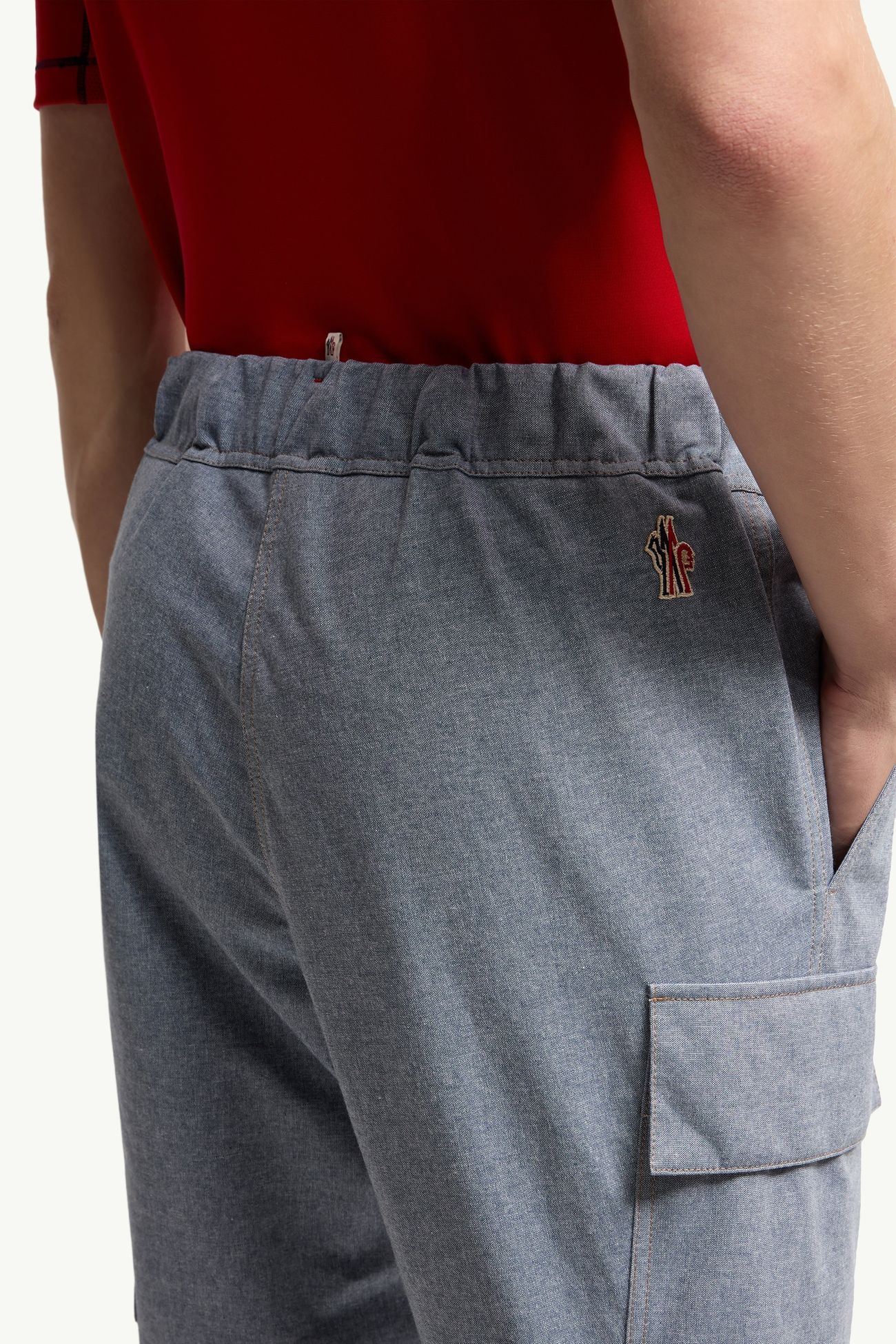 Pantalon de survêtement en chambray Hommes Bleu clair Moncler 5