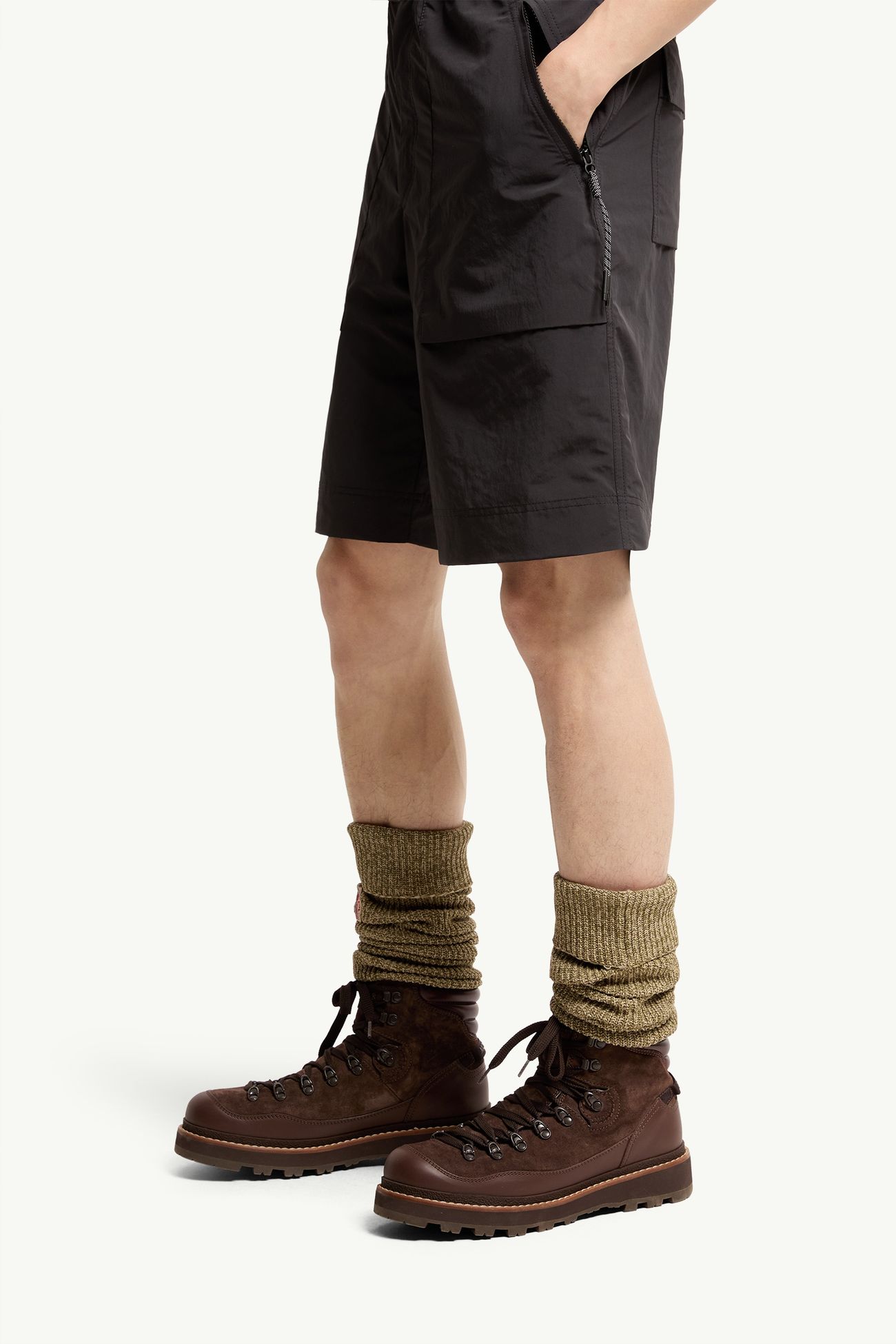 Short en froissé technique Hommes Noir Moncler 1