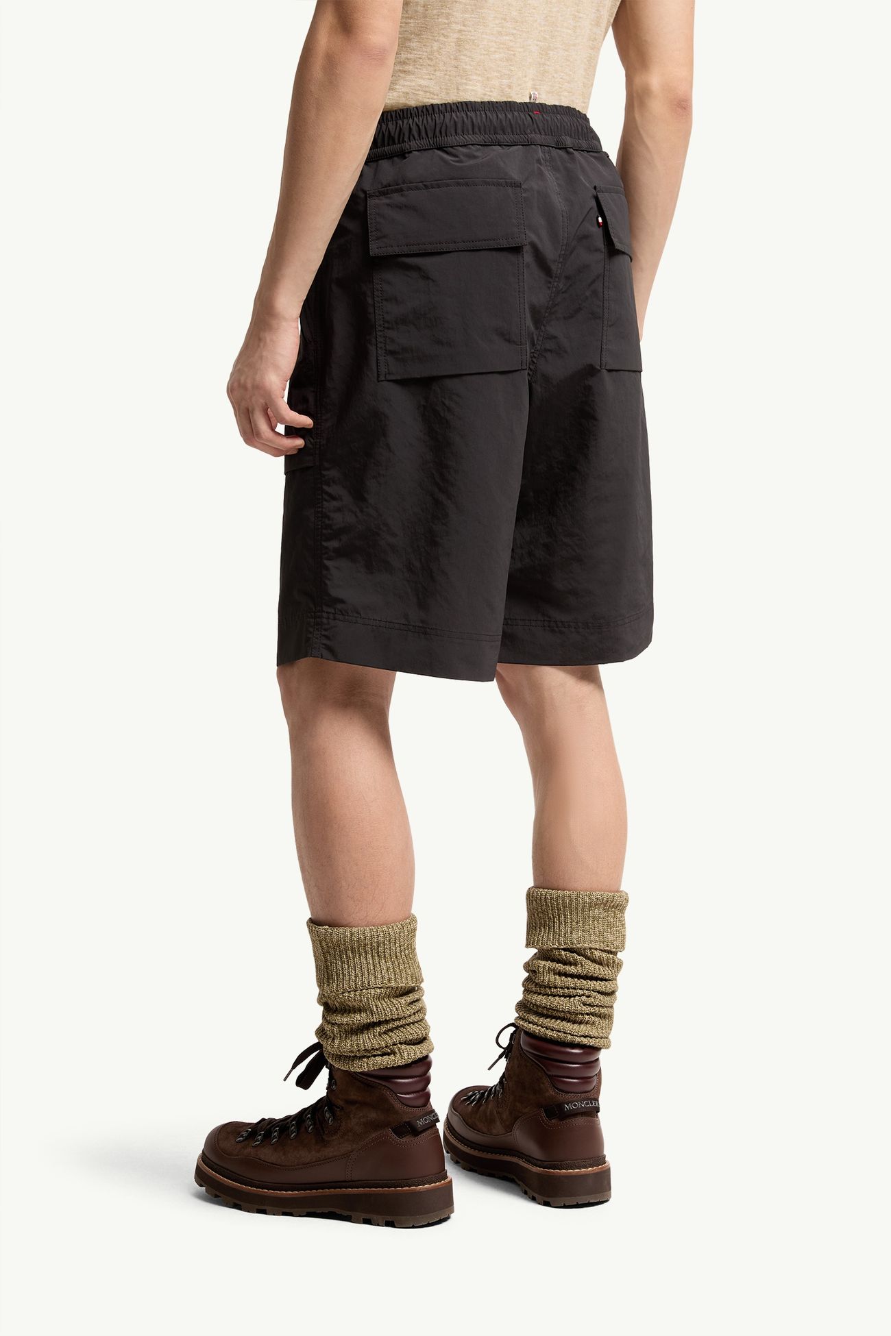 Short en froissé technique Hommes Noir Moncler 4