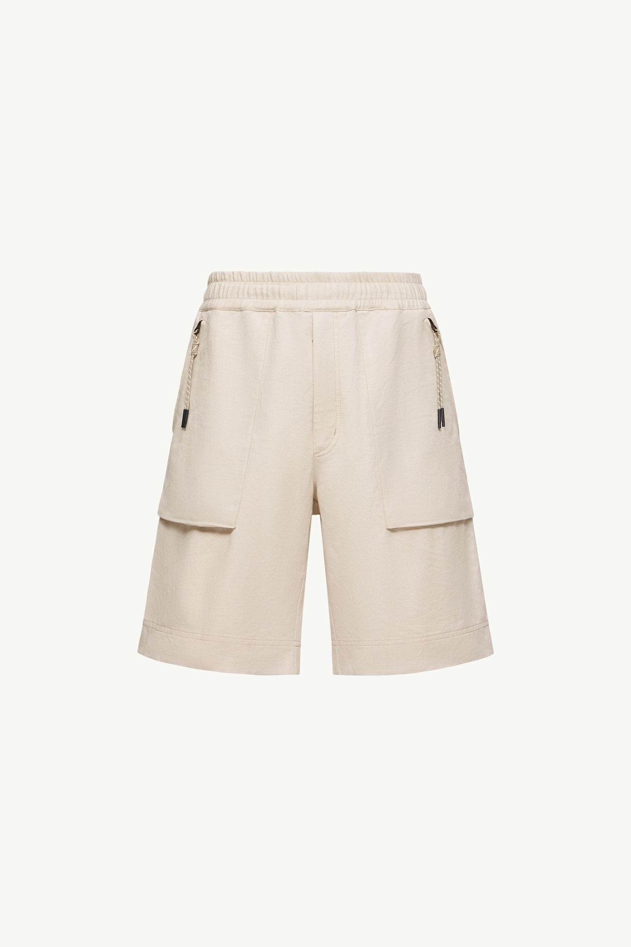 Shorts in misto cotone e lino Uomo Grigio Beige Moncler 2