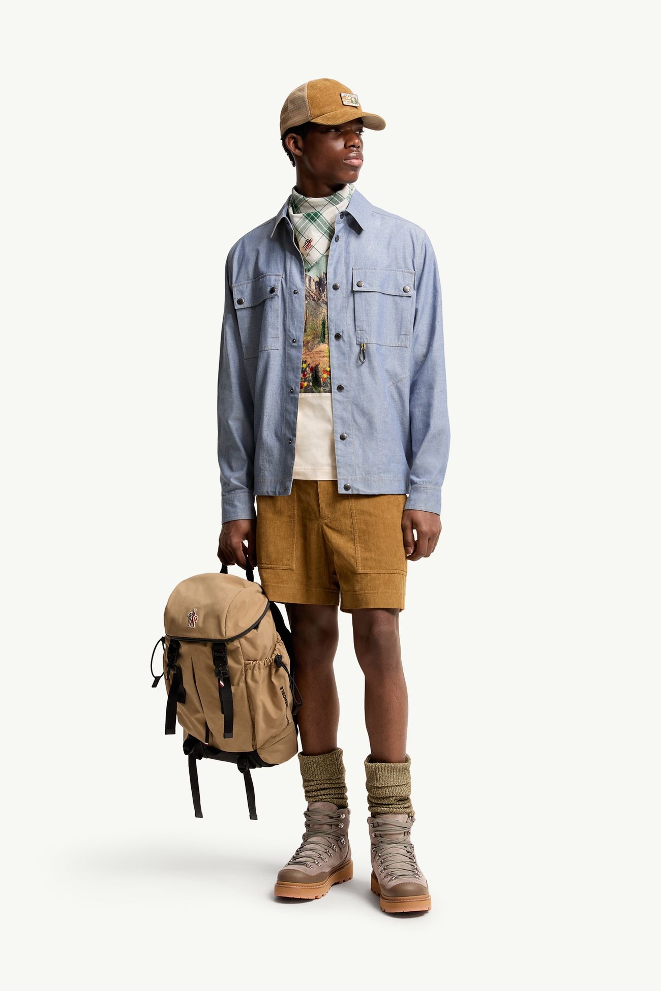 水手布長袖恤衫 男士 粉藍色 Moncler 0