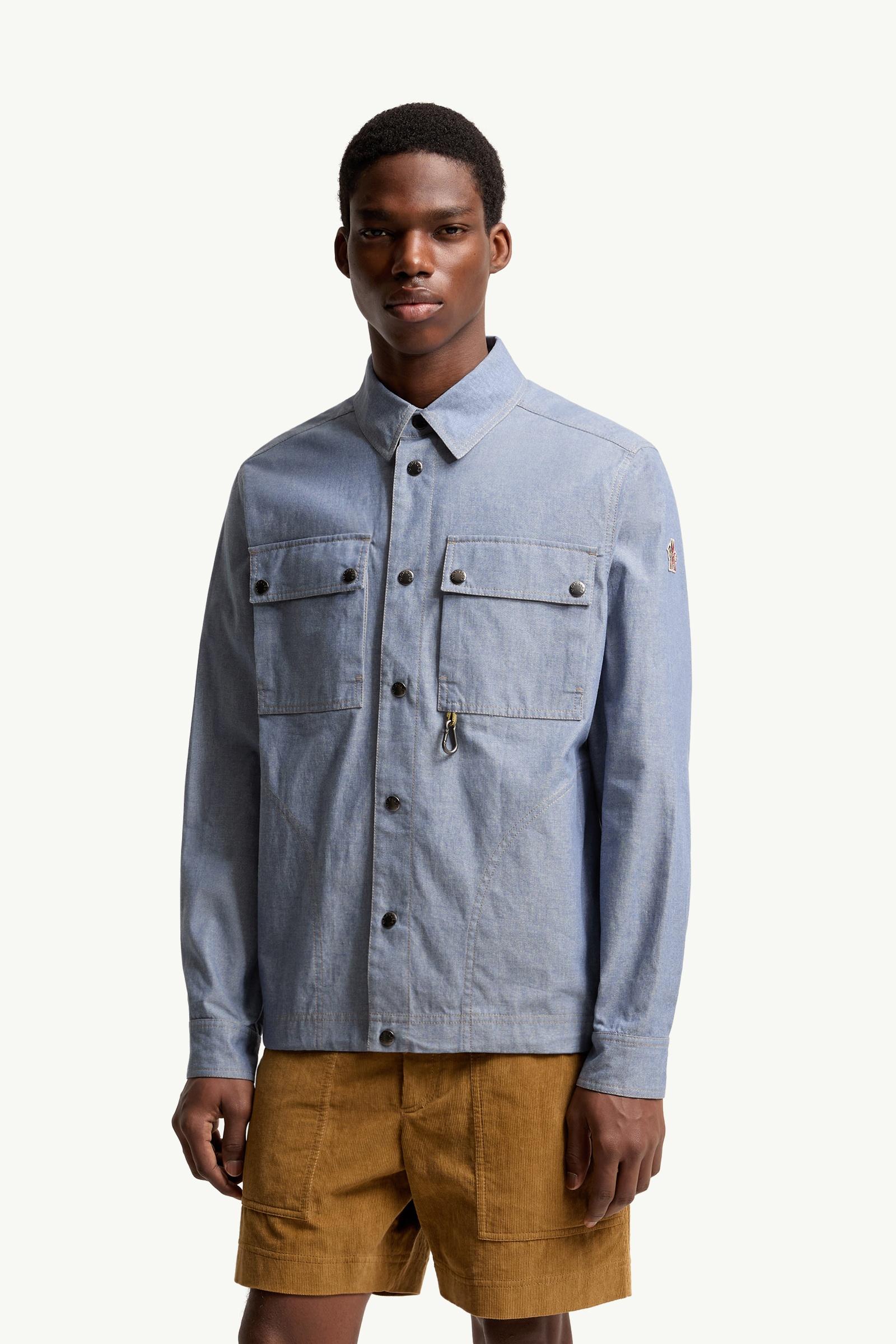 Powder Blue Chambray Long Sleeve Shirt - Shirts for Men | Moncler US