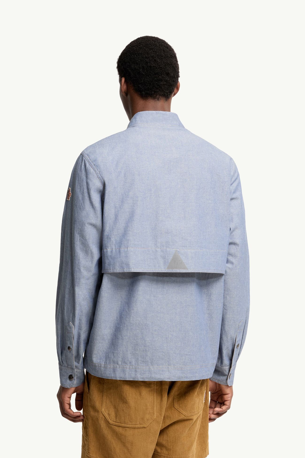 Camicia a maniche lunghe in chambray Uomo Blu Polvere Moncler 4