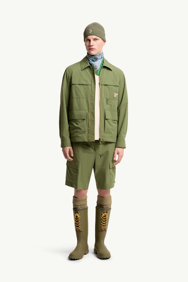 塔夫綢恤衫式外套 男士 橄欖綠色 Moncler 0