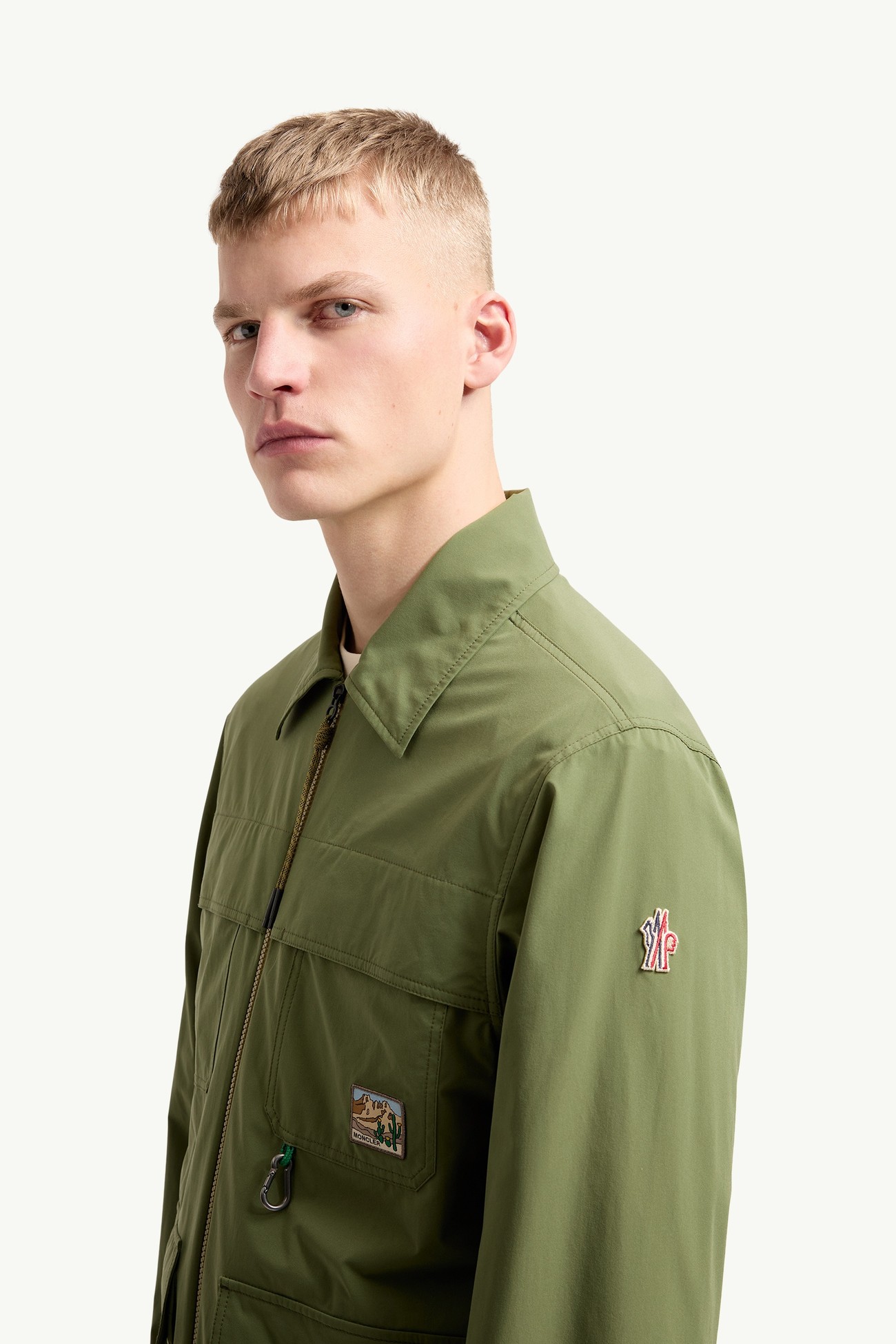 塔夫綢恤衫式外套 男士 橄欖綠色 Moncler 1