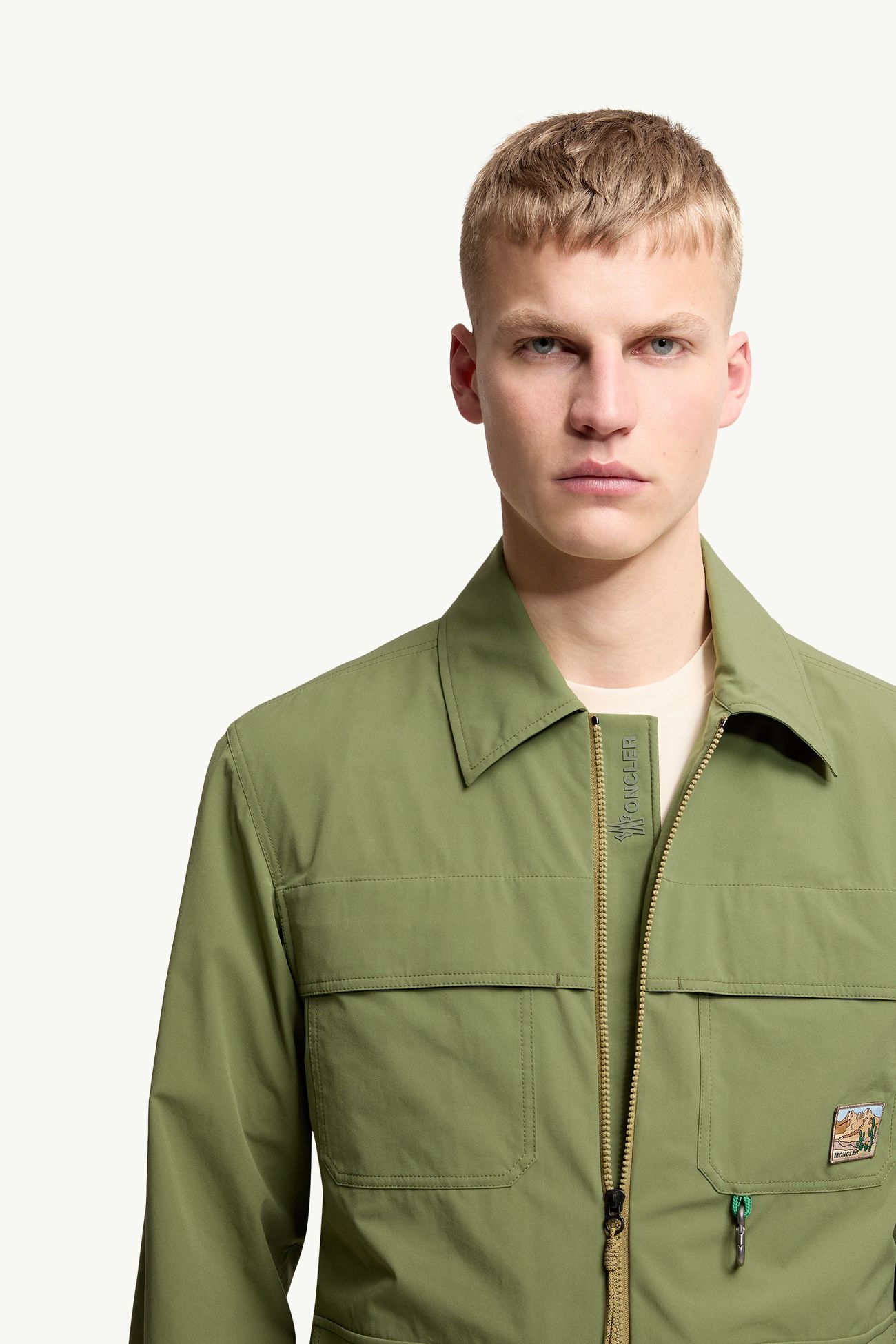 塔夫綢恤衫式外套 男士 橄欖綠色 Moncler 5