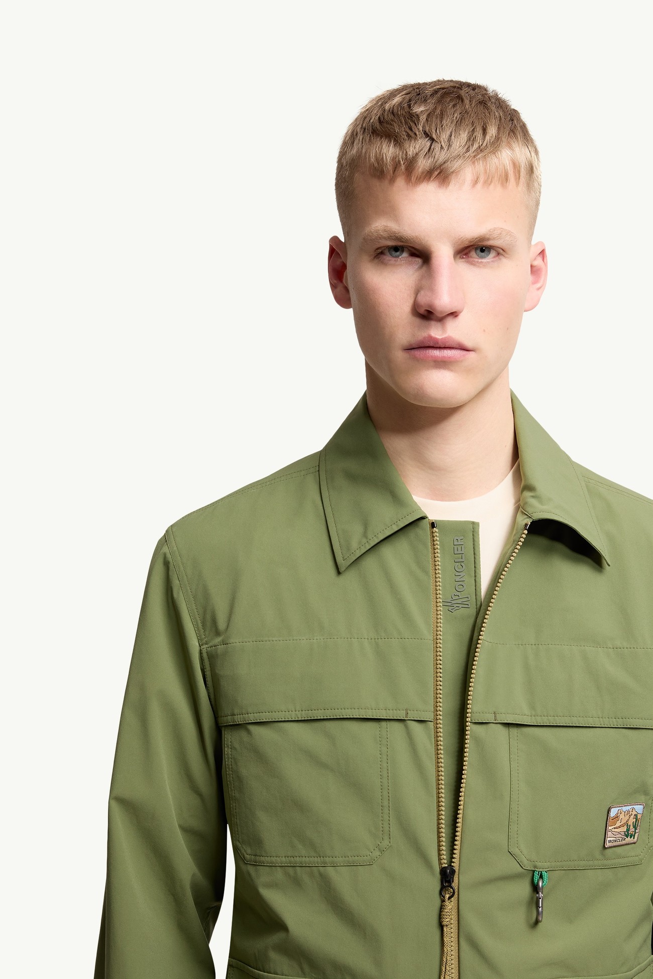 塔夫綢恤衫式外套 男士 橄欖綠色 Moncler 5