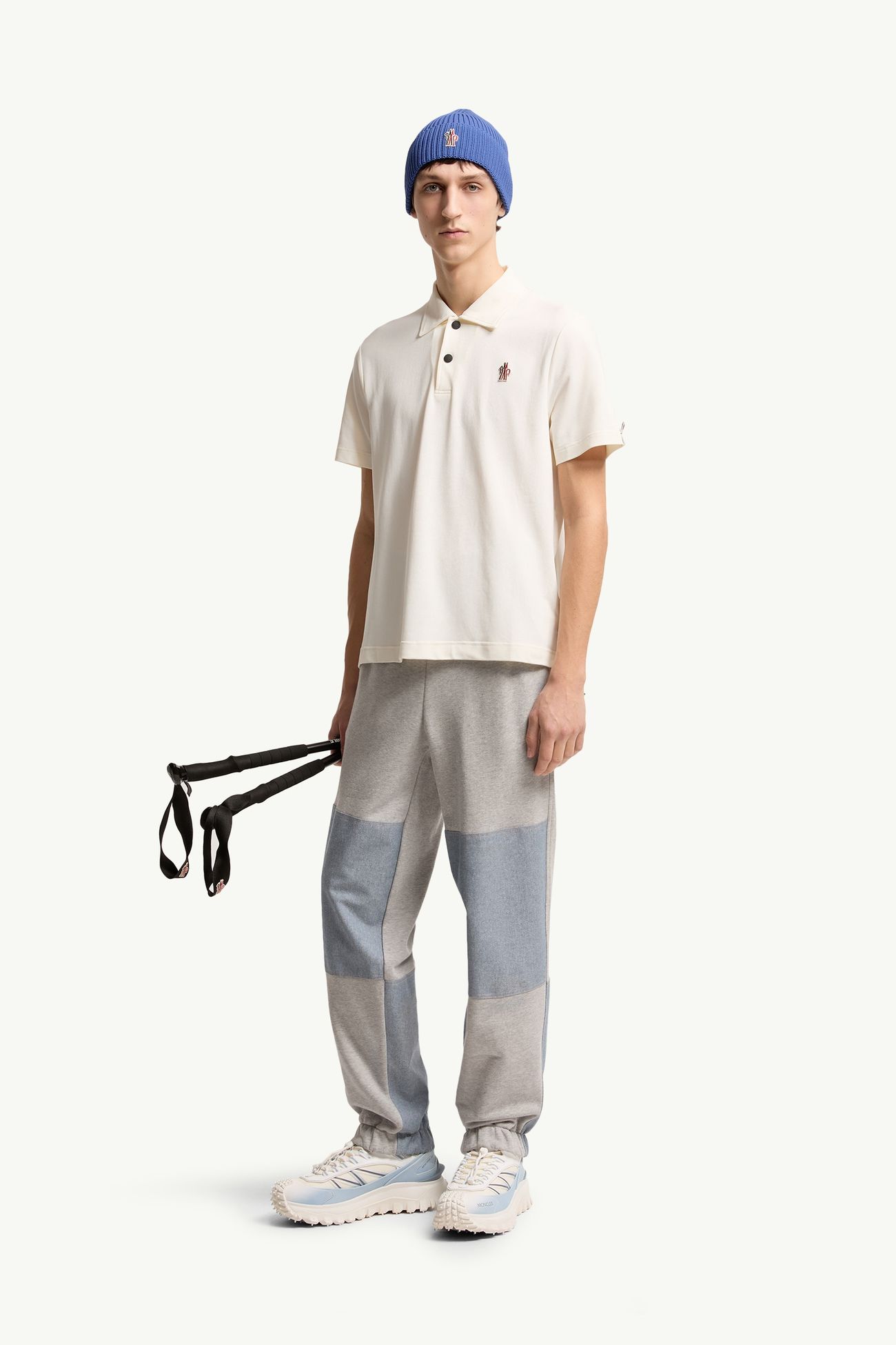 Logo Patch Polo Shirt Men White Moncler 0