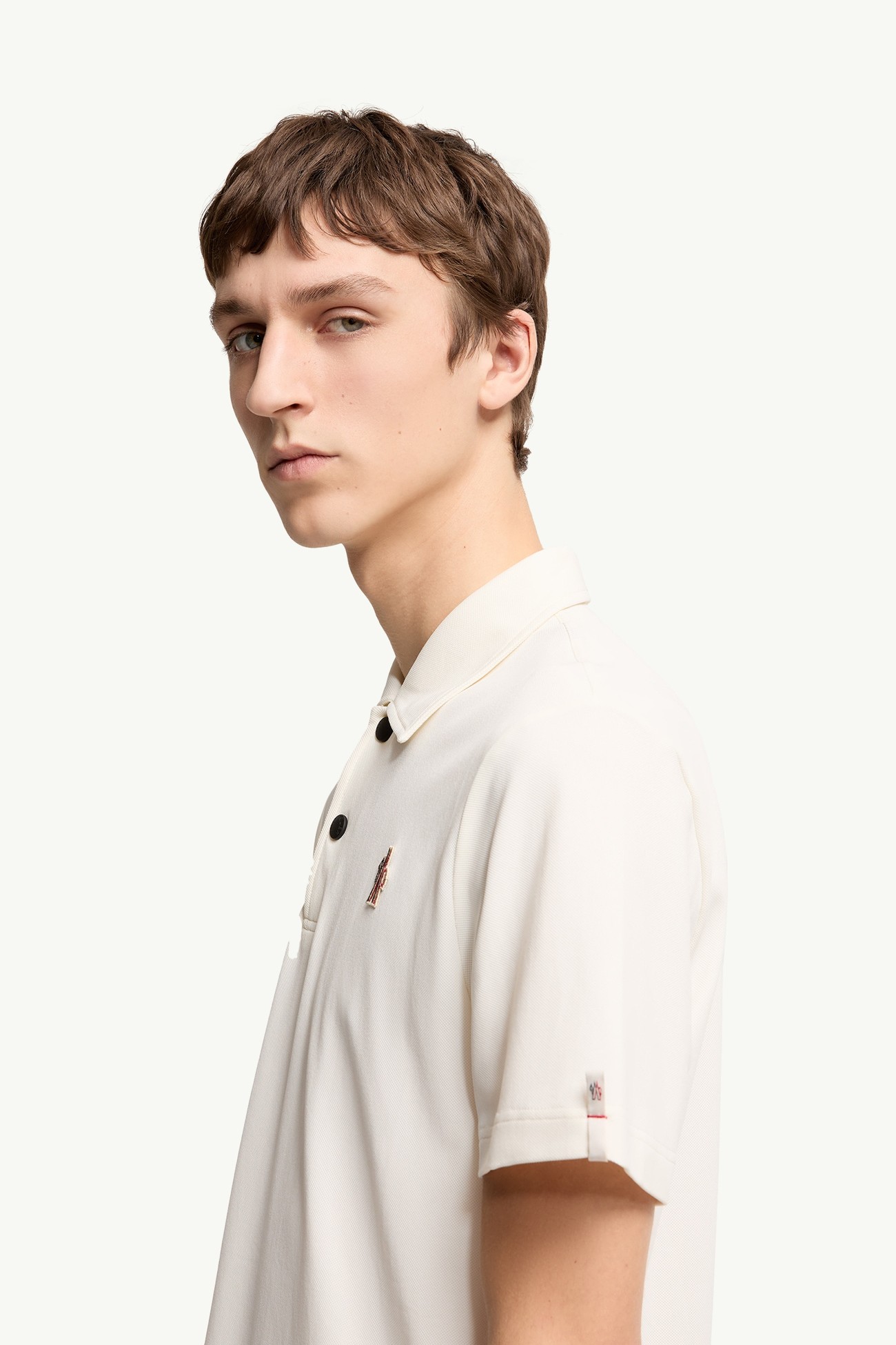 Polo à empiècement logo Hommes Blanc Moncler 1