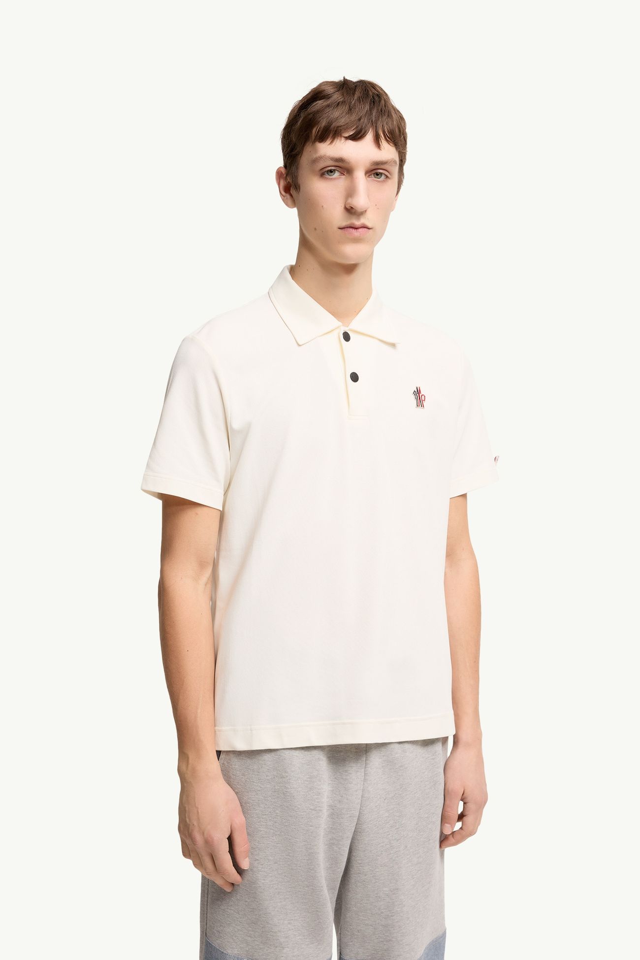 Poloshirt mit Logoaufnäher Herren Weiß Moncler 3