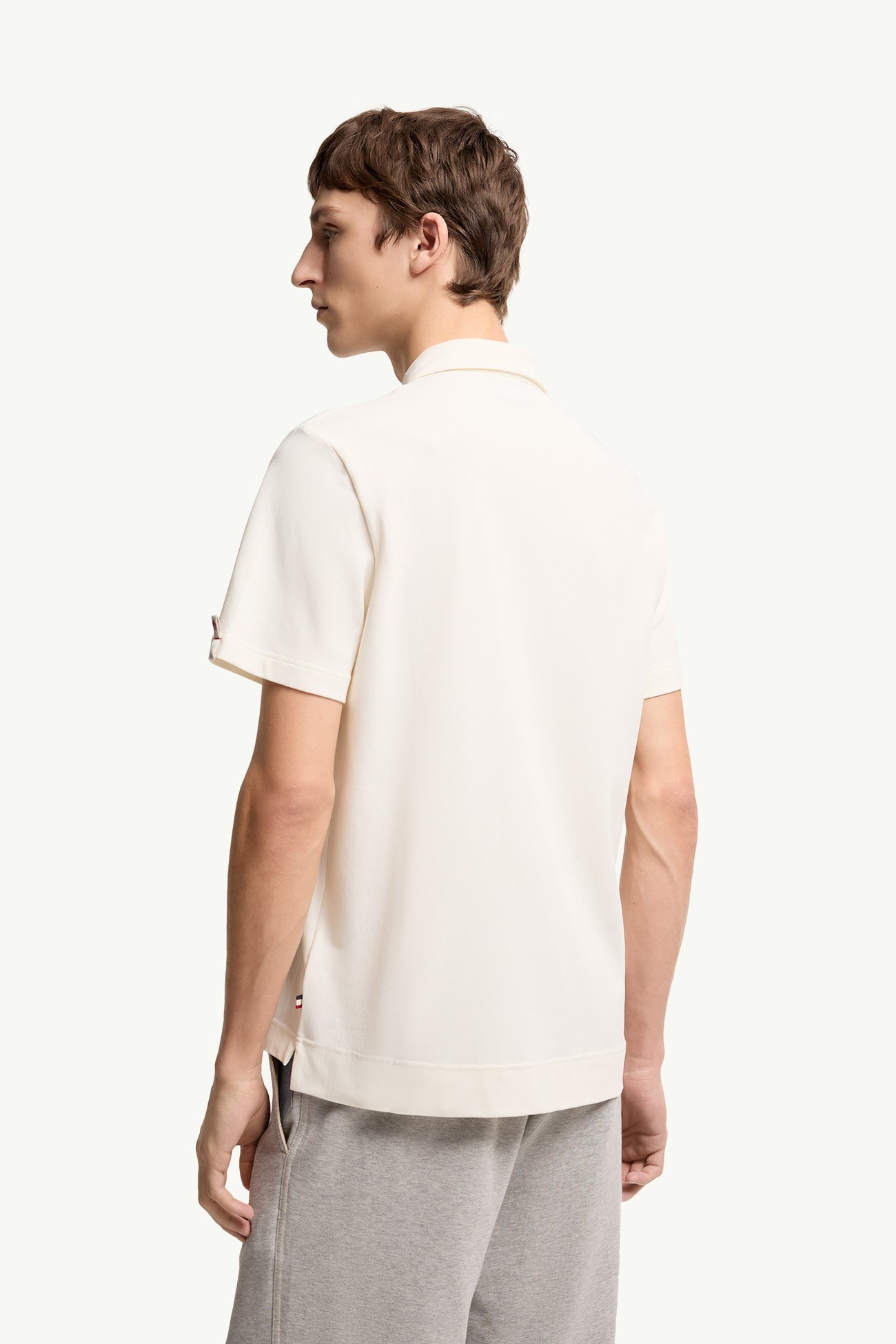 Logo Patch Polo Shirt Men White Moncler 4