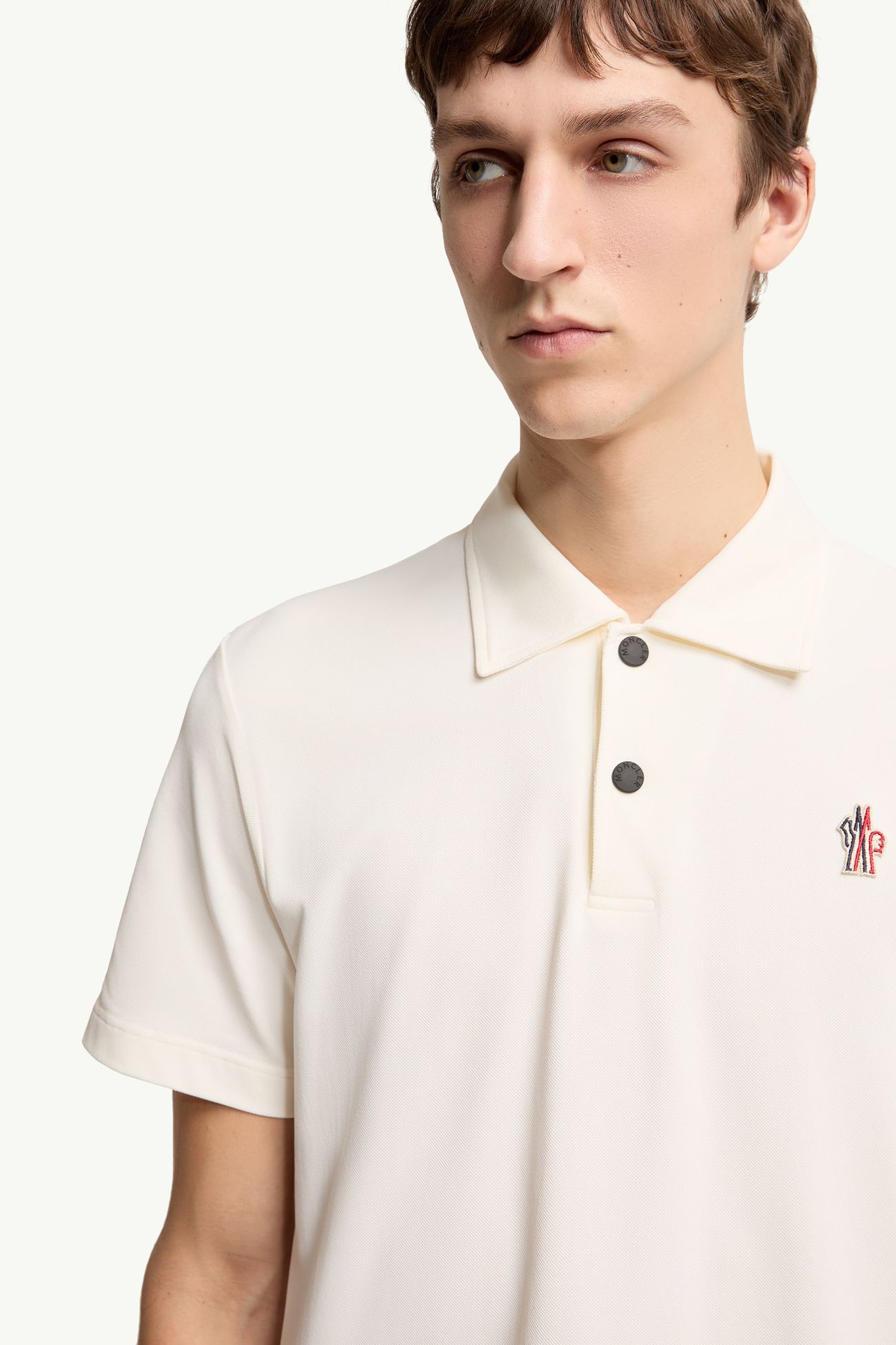 Polo con parche de logotipo Hombre Blanco Moncler 5