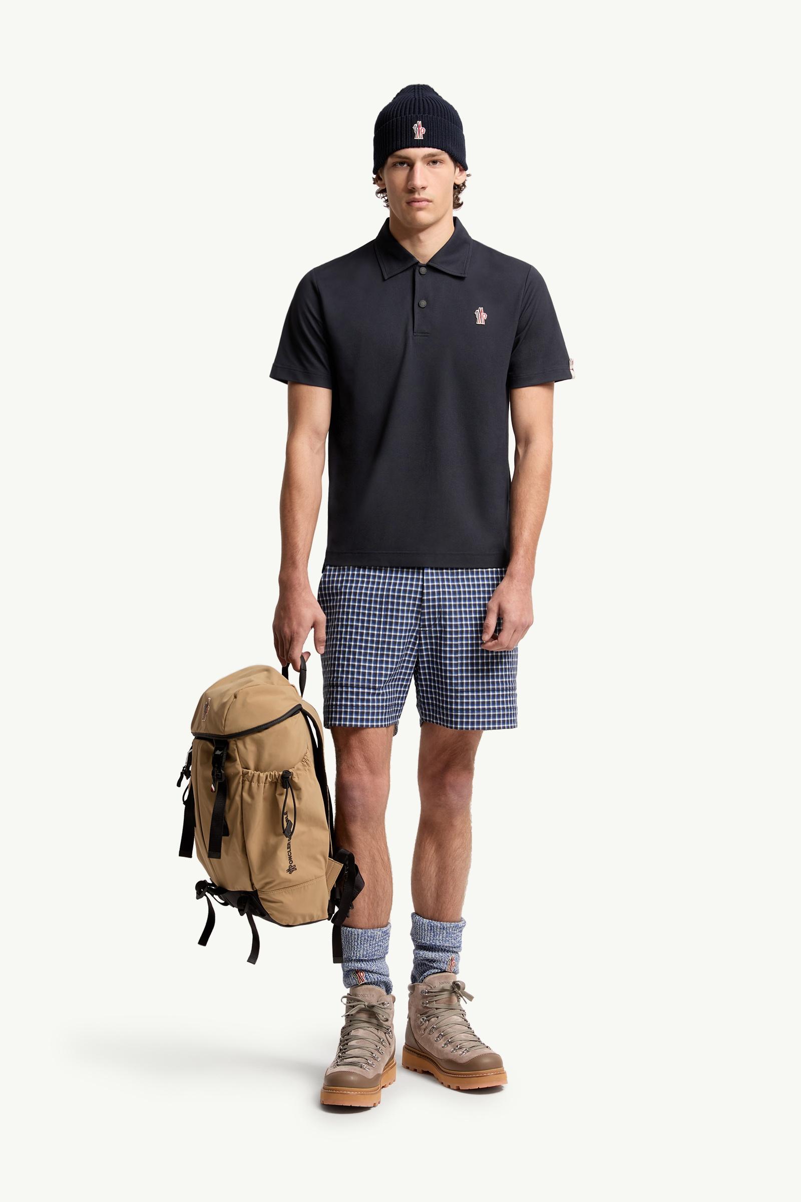 Navy Blue Logo Patch Polo Shirt - Polos & T-shirts for Men