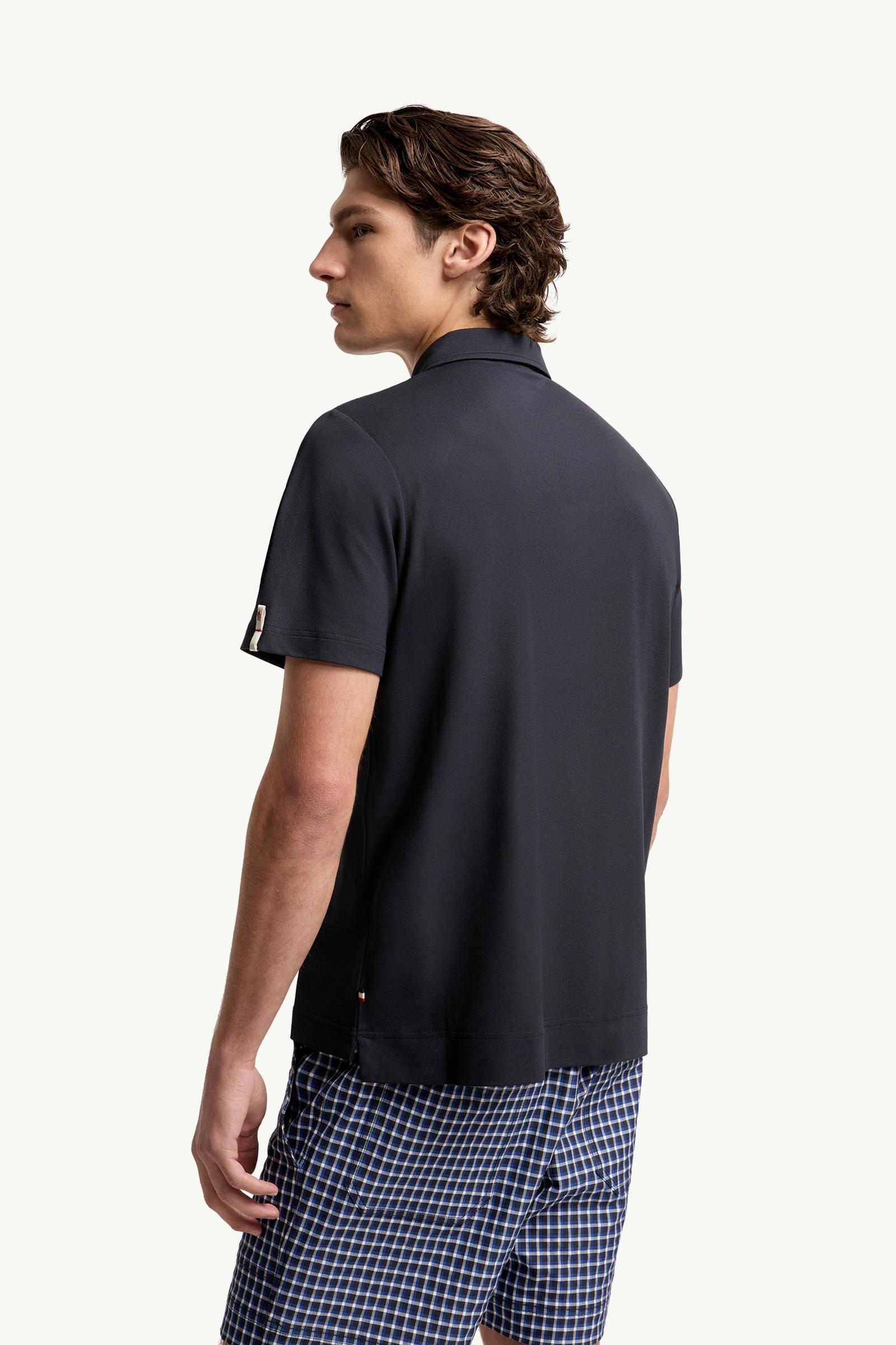 Navy Blue Logo Patch Polo Shirt - Polos & T-shirts for Men