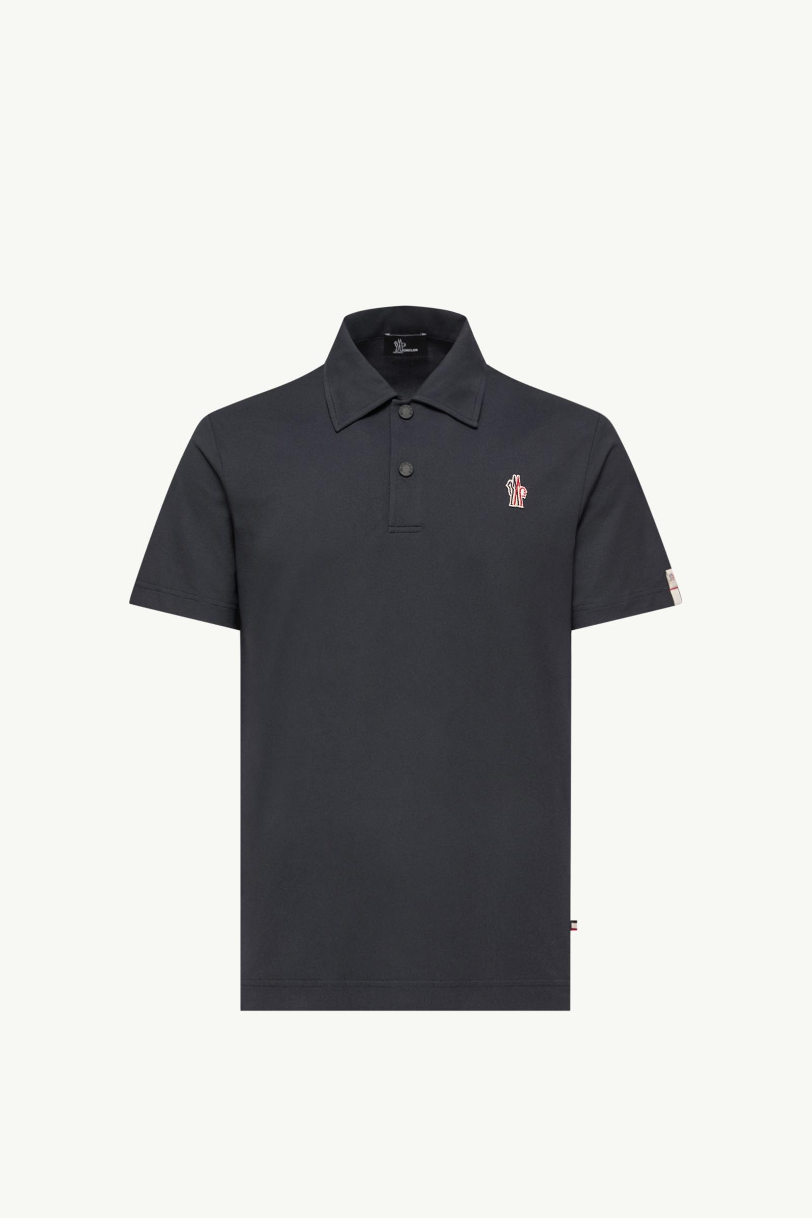 Navy Blue Logo Patch Polo Shirt - Polos & T-shirts for Men